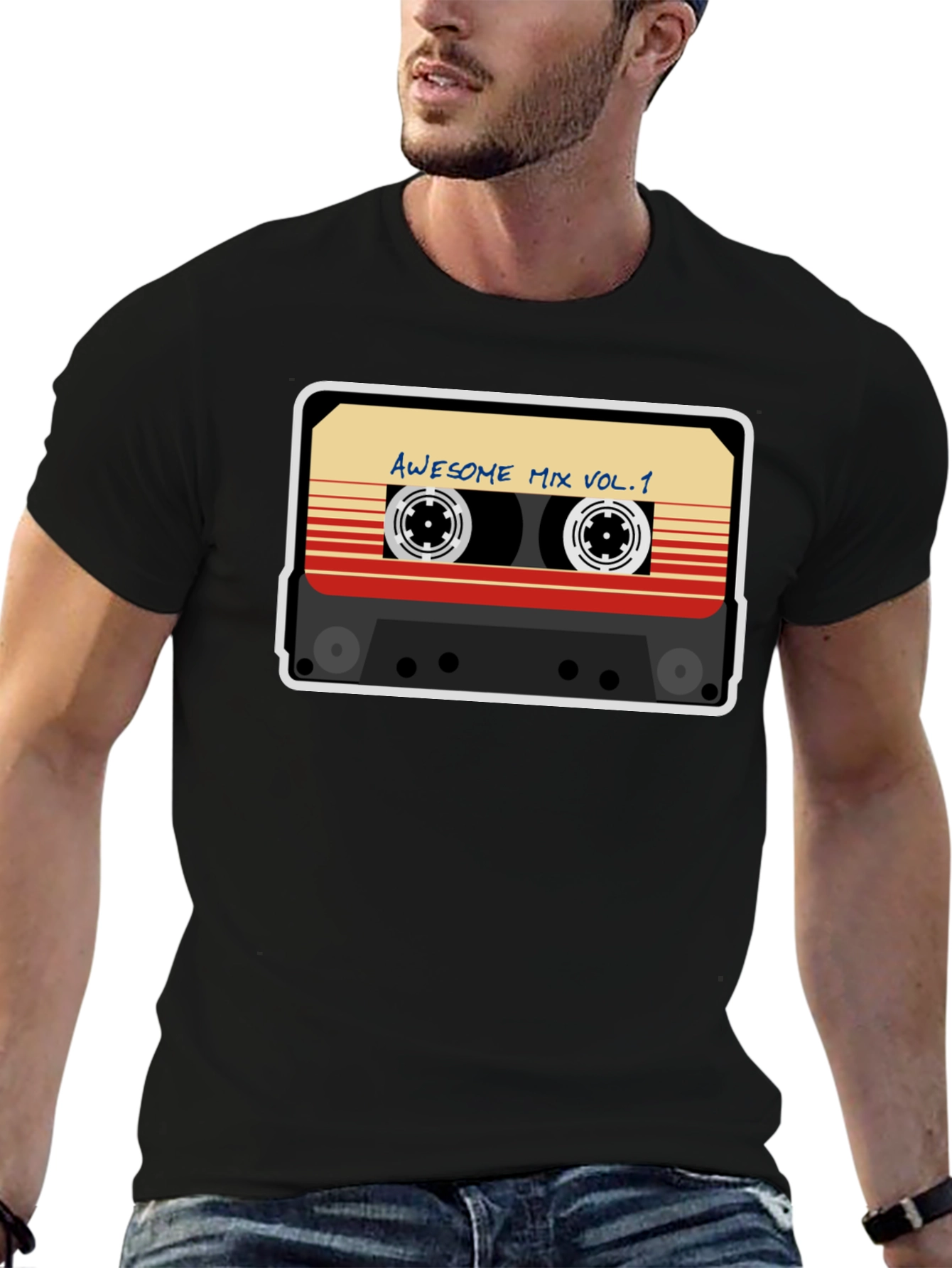 Awesome Mix Vol. 1 Retro Cassette Tape Graphic Tee