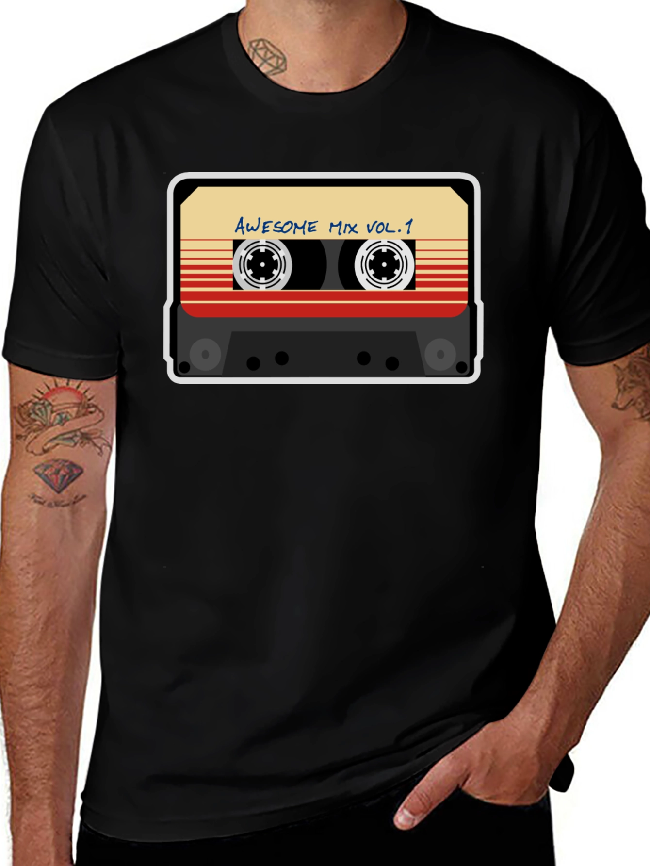 Awesome Mix Vol. 1 Retro Cassette Tape Graphic Tee