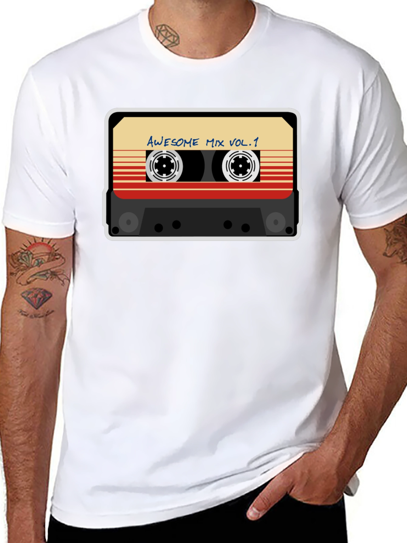 Awesome Mix Vol. 1 Retro Cassette Tape Graphic Tee