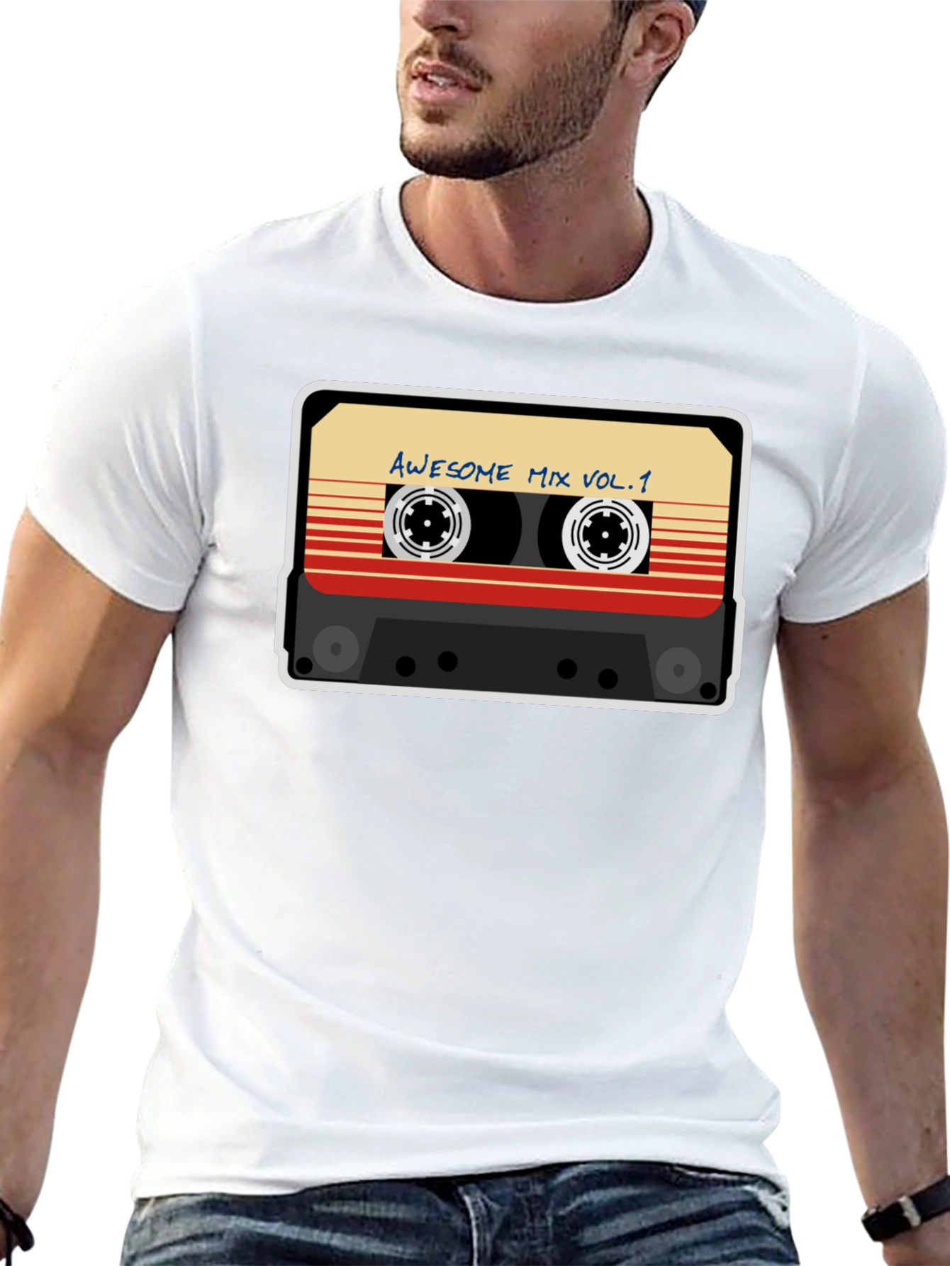Awesome Mix Vol. 1 Retro Cassette Tape Graphic Tee