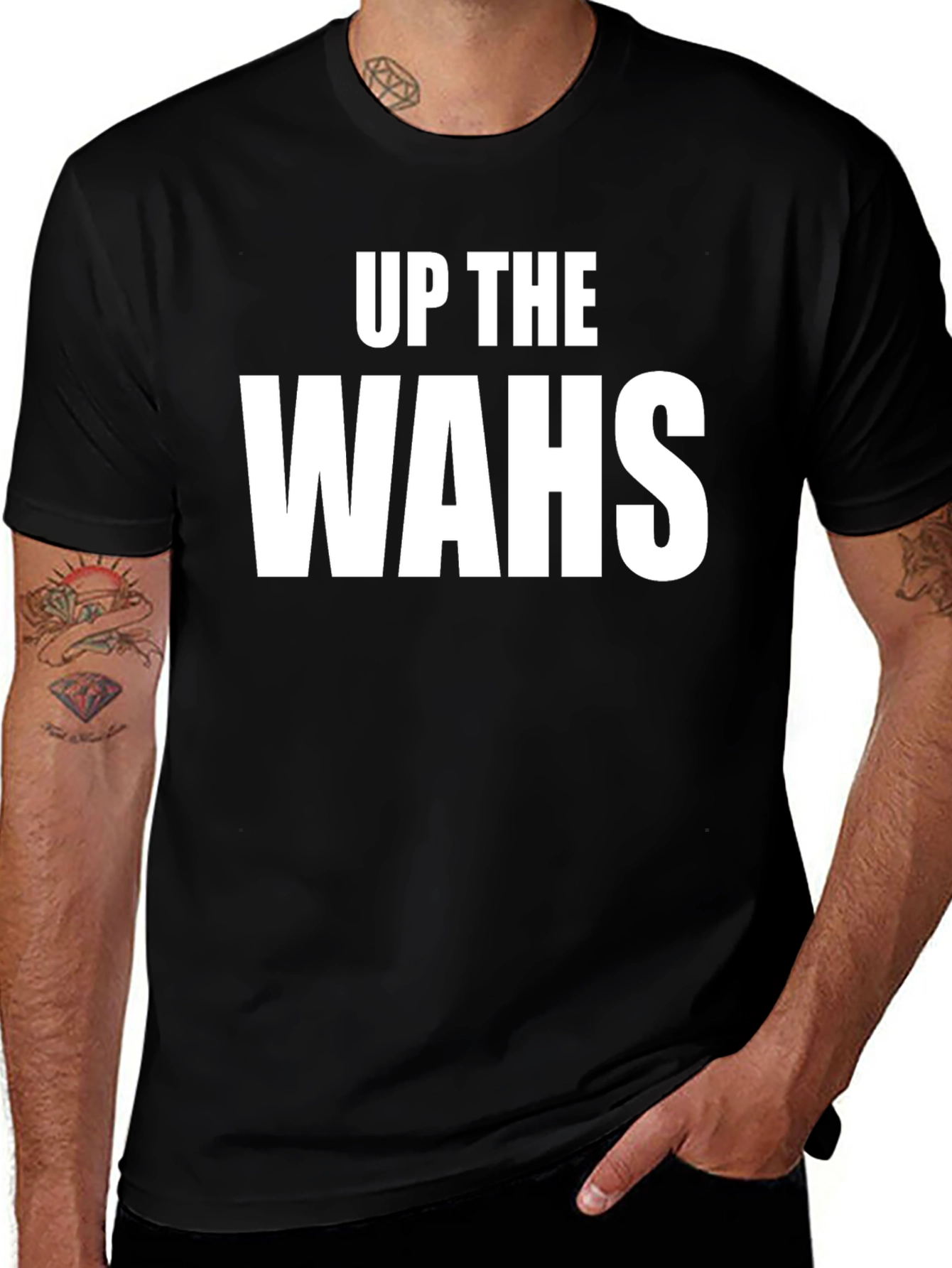 Up The Wahs T-Shirt - Black Cotton Graphic Tee