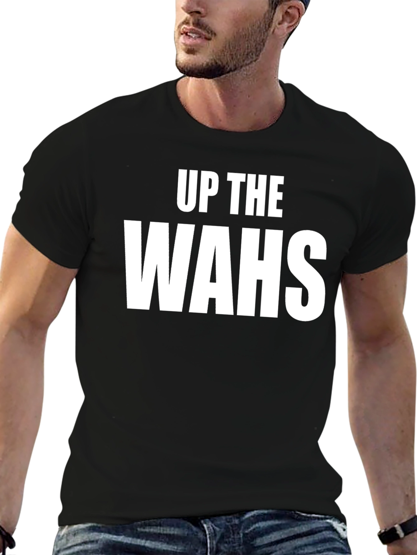 Up The Wahs T-Shirt - Black Cotton Graphic Tee