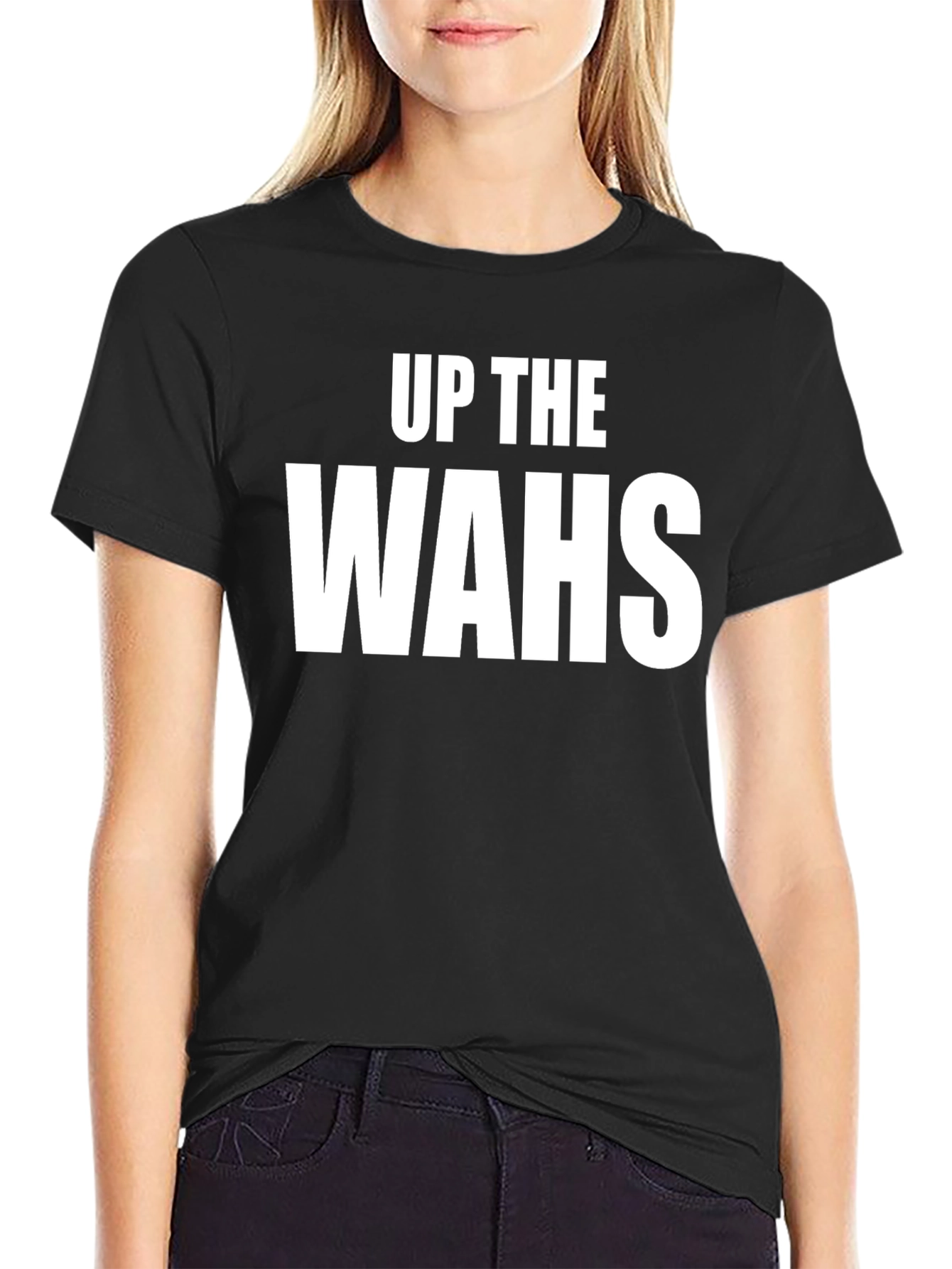 Up The Wahs T-Shirt - Black Cotton Graphic Tee