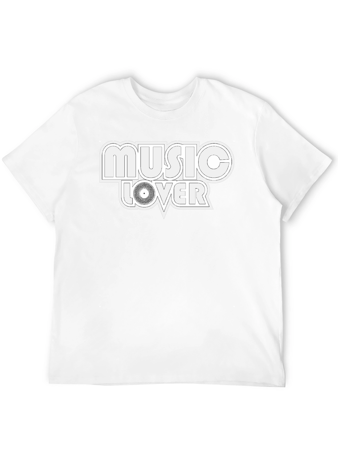 Music Lover Graphic Tee - Black Cotton Blend T-Shirt