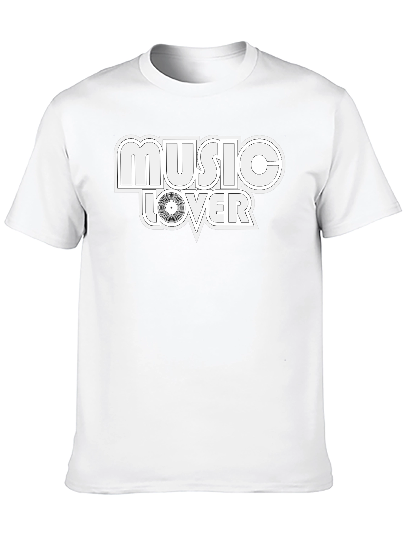 Music Lover Graphic Tee - Black Cotton Blend T-Shirt