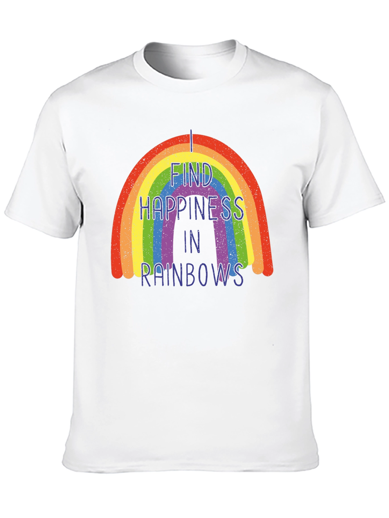 Rainbow Happiness Graphic Tee - Black