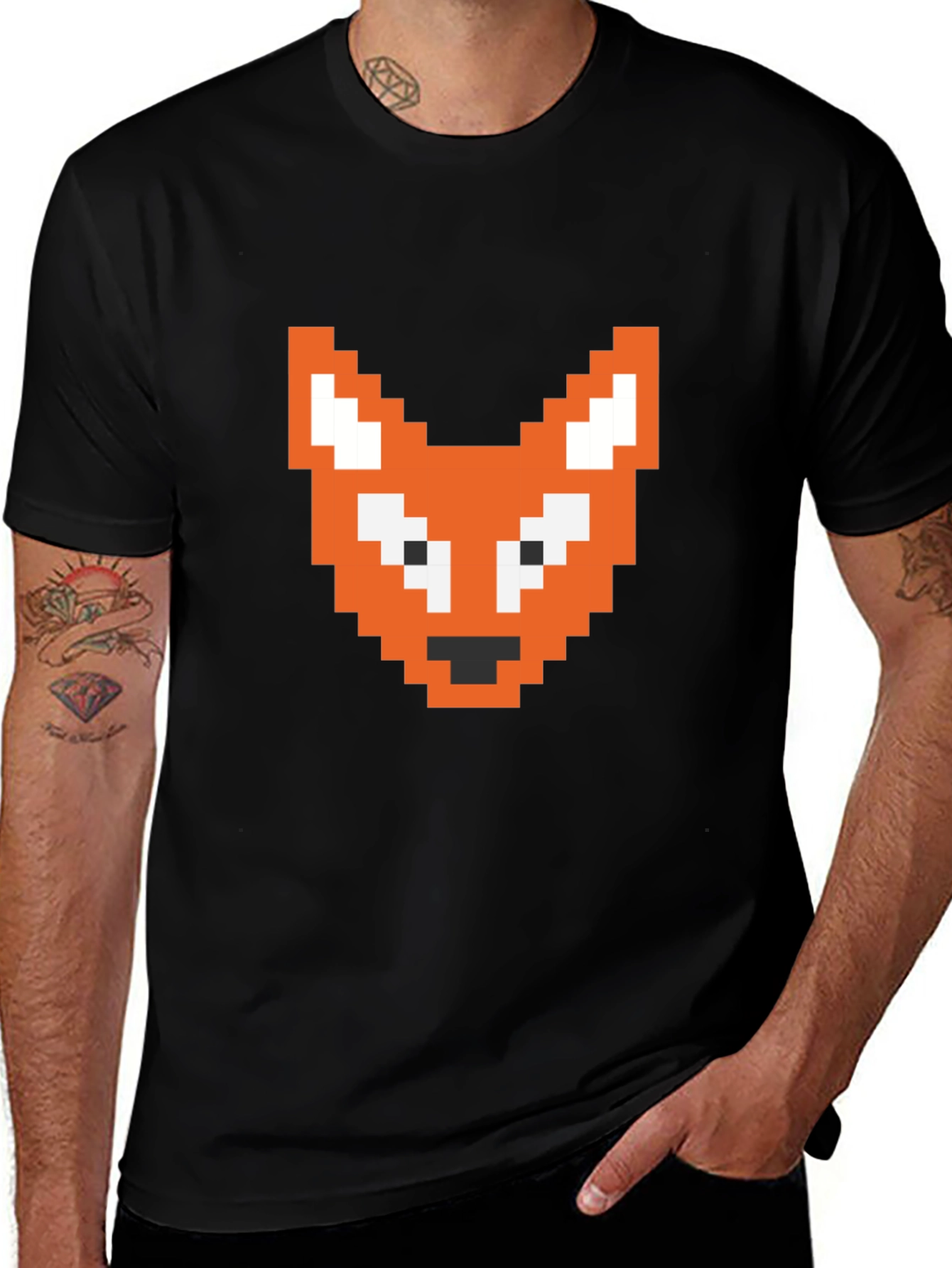 Pixel Fox Graphic Tee - Retro Gamer Style