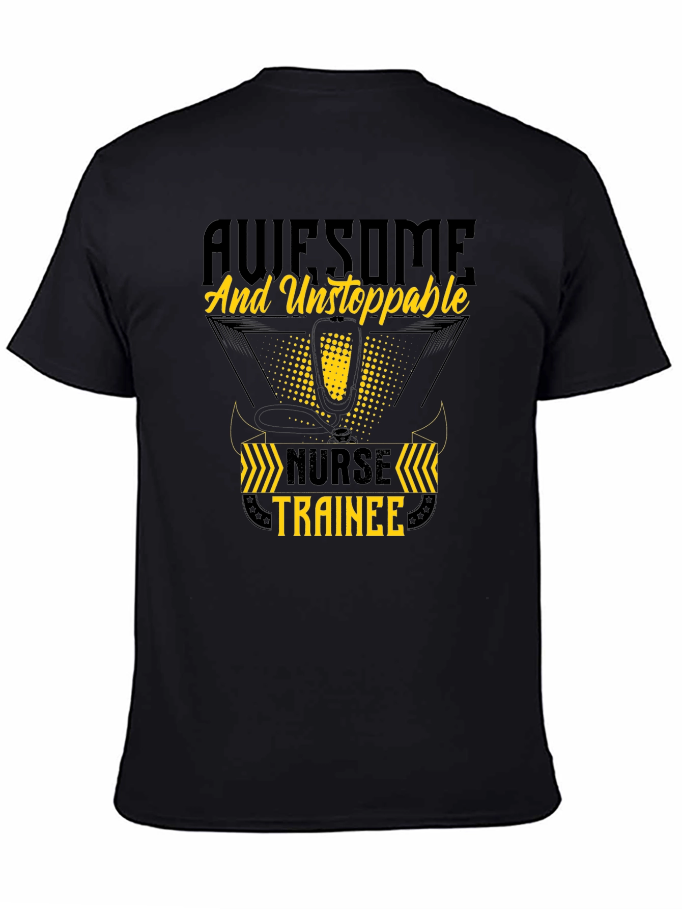 Awesome Nurse Trainee T-Shirt - Black Cotton
