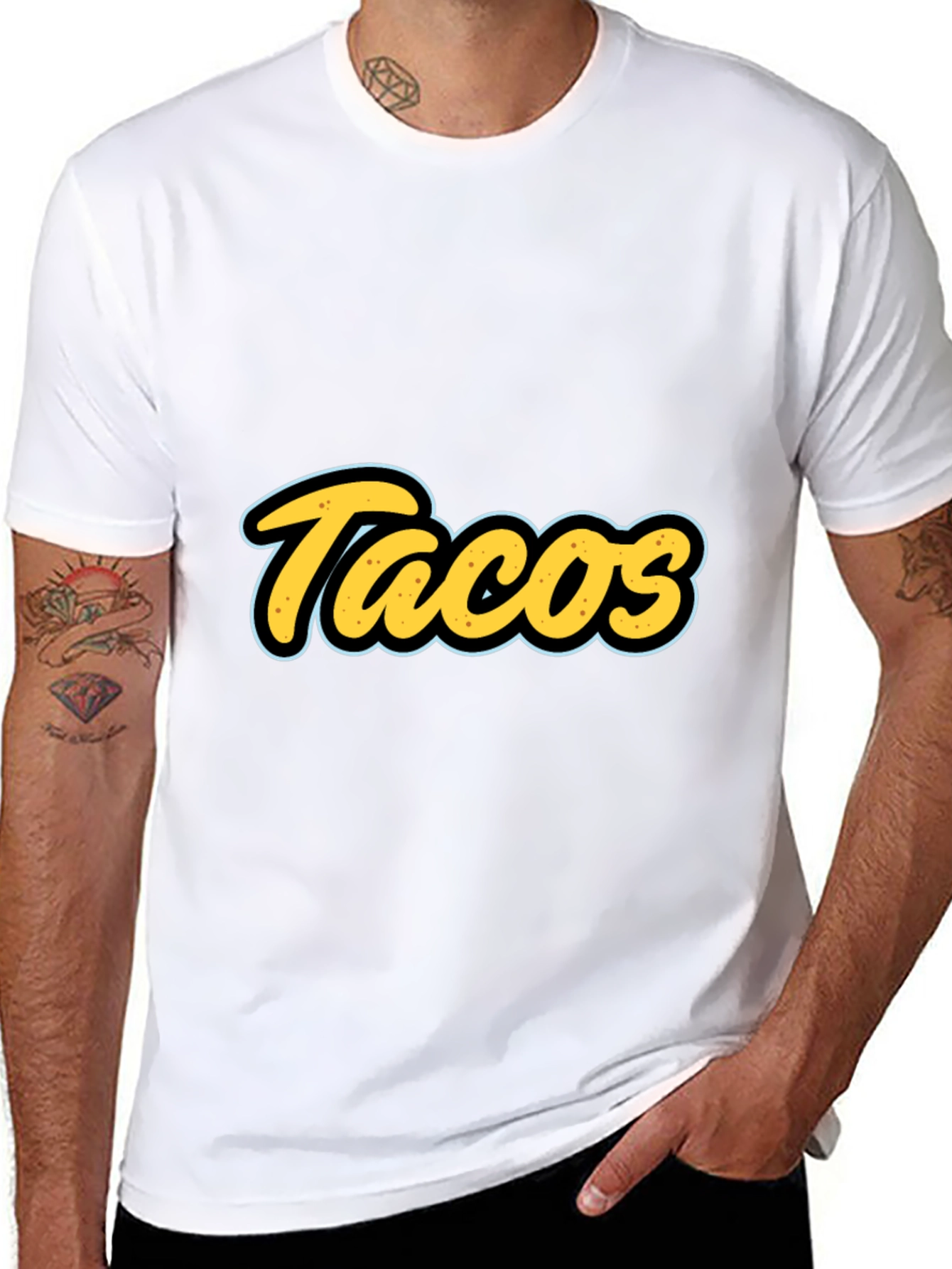 Tacos Graphic T-Shirt - Black Casual