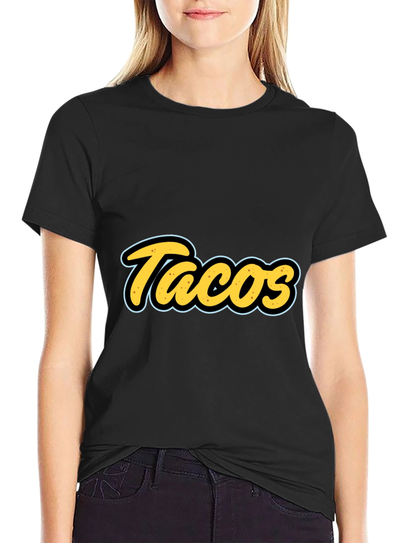 Tacos Graphic T-Shirt - Black Casual