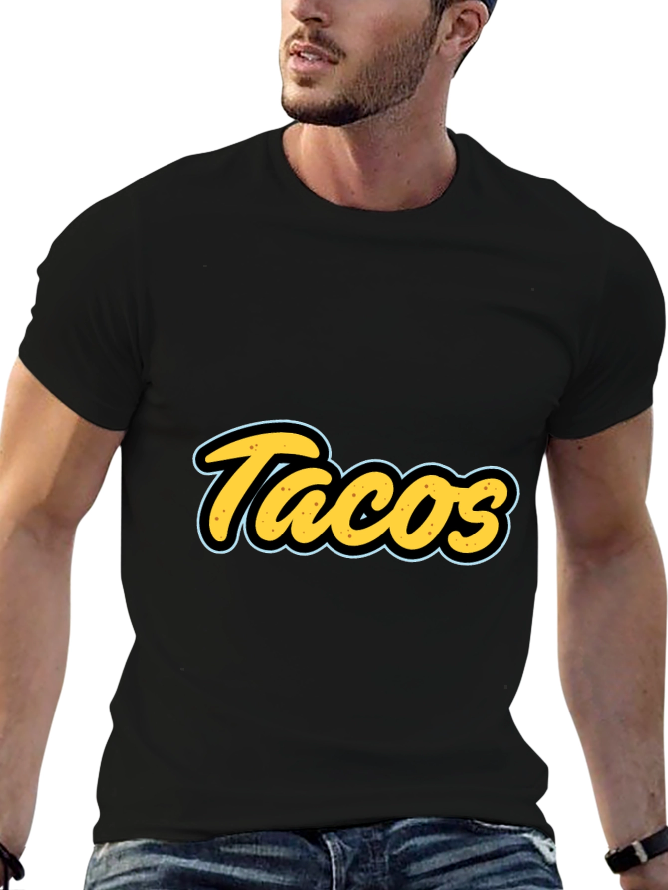 Tacos Graphic T-Shirt - Black Casual