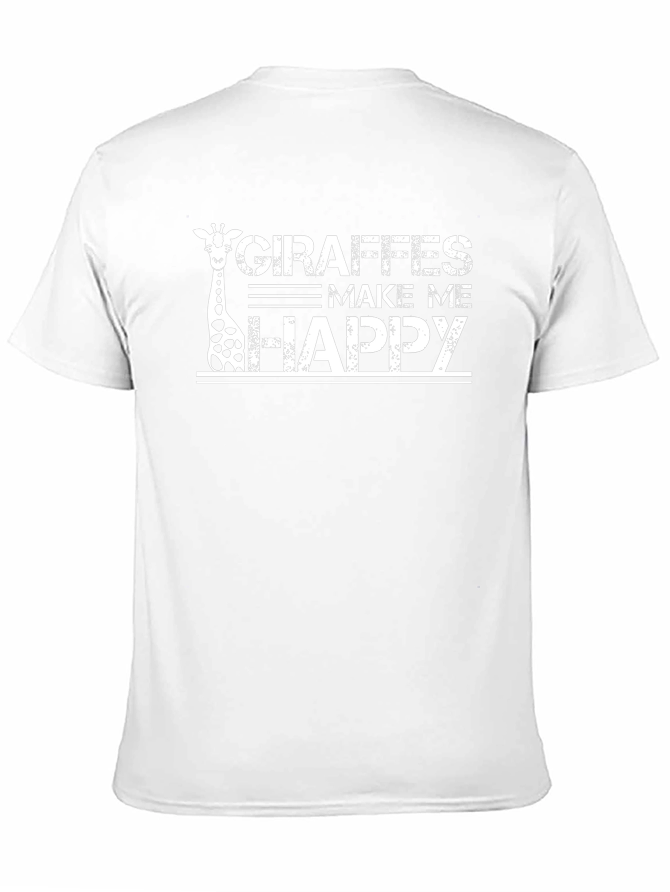 Giraffe Make Me Happy Graphic Black T-Shirt