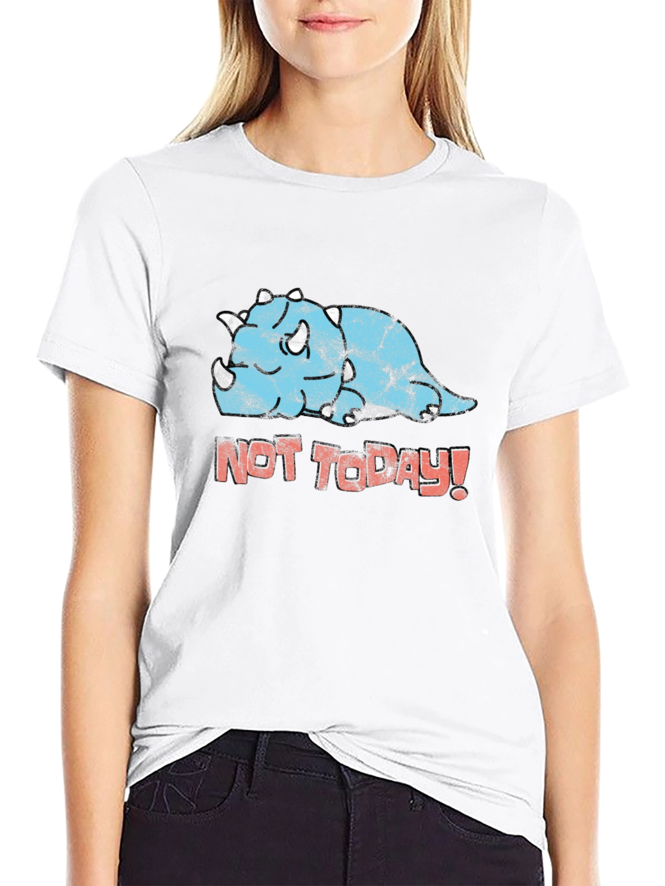 Funny Triceratops Not Today! Graphic T-Shirt