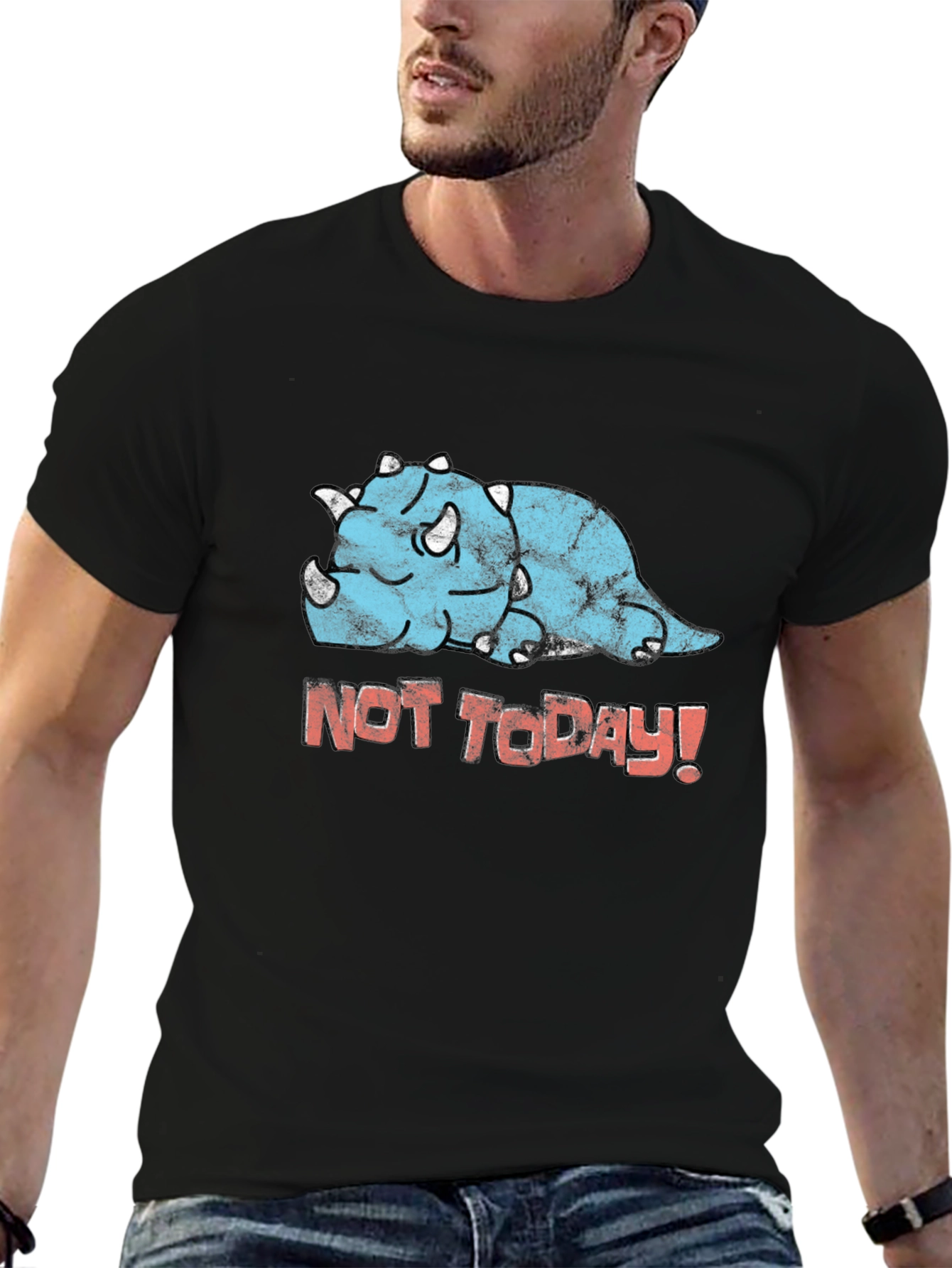 Funny Triceratops Not Today! Graphic T-Shirt
