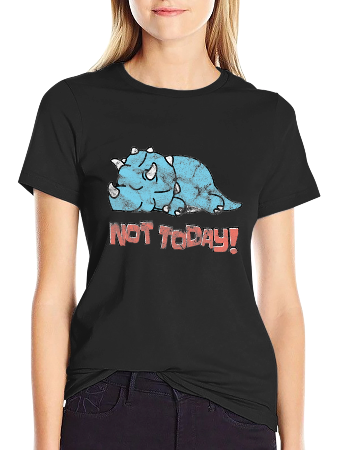 Funny Triceratops Not Today! Graphic T-Shirt