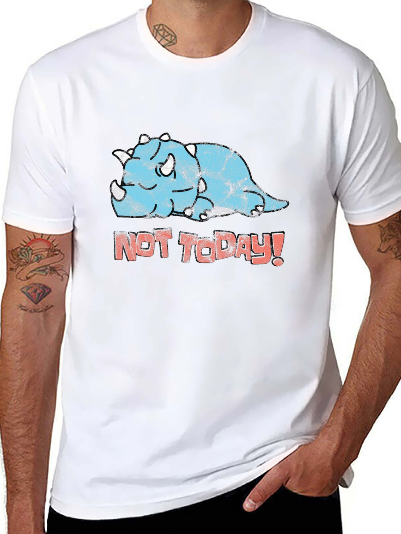 Funny Triceratops Not Today! Graphic T-Shirt