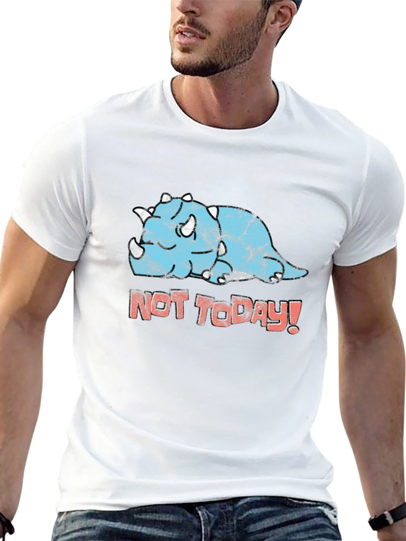 Funny Triceratops Not Today! Graphic T-Shirt