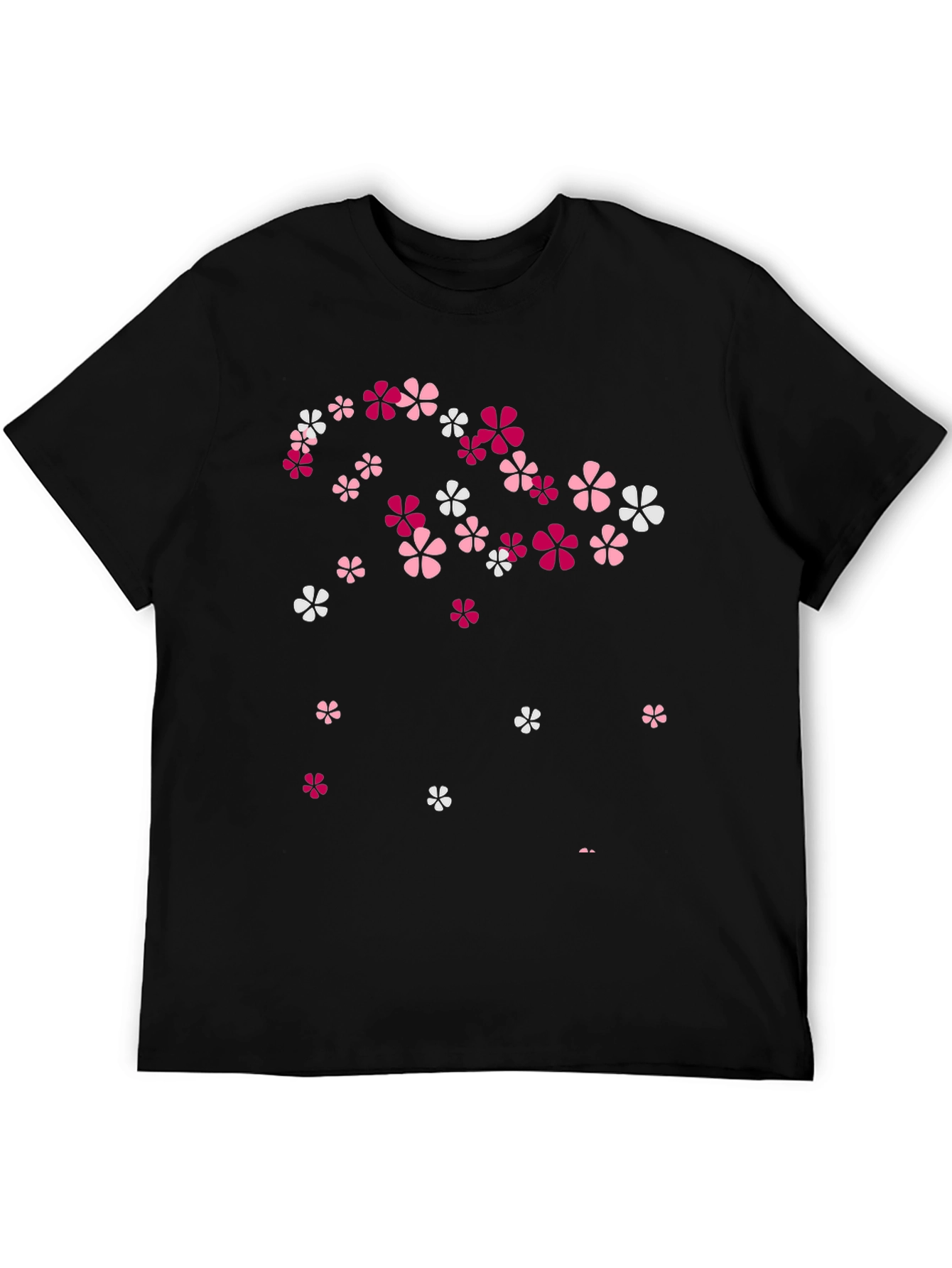 Floral Print Black T-Shirt - Stylish Casual Wear