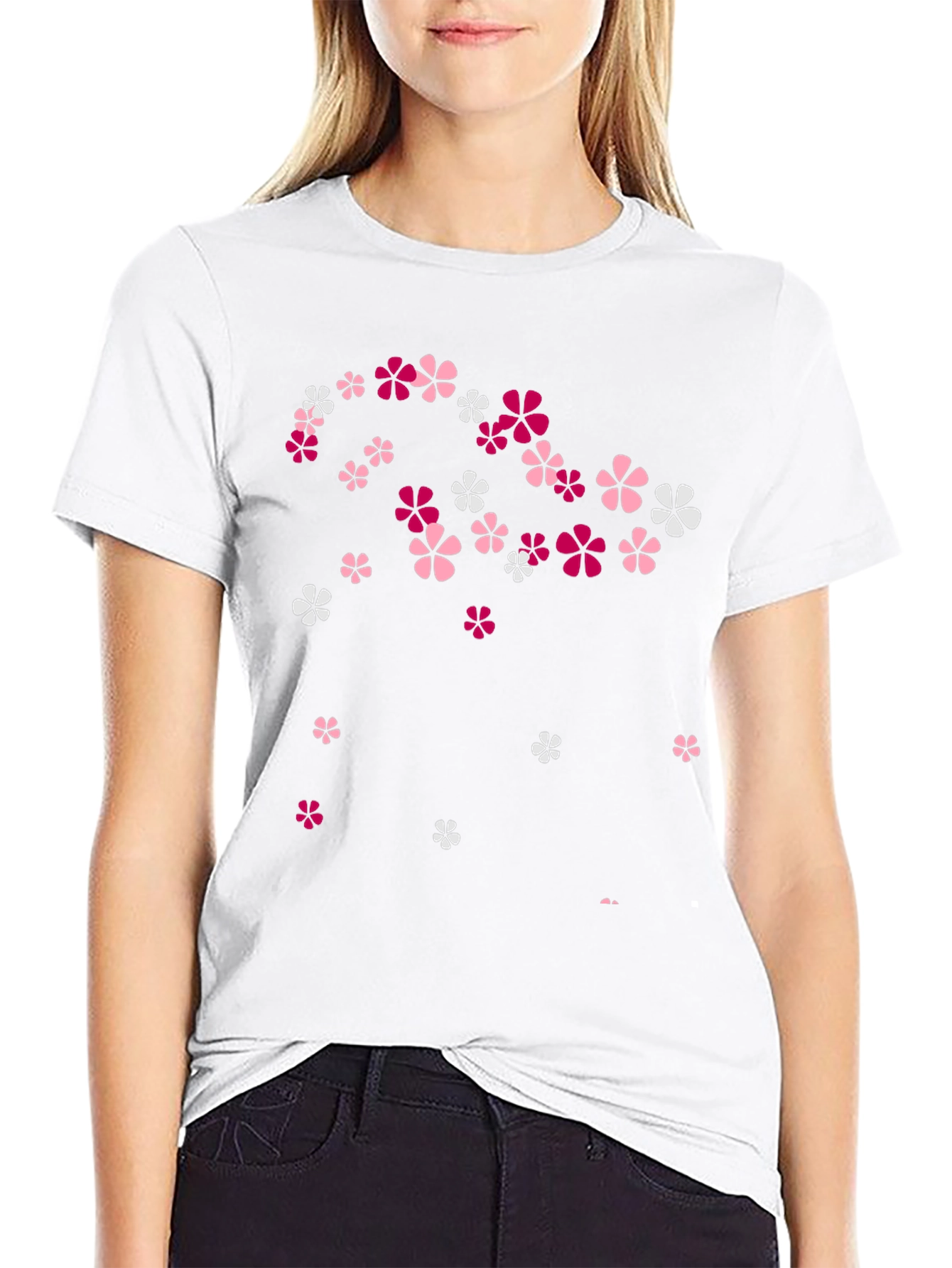 Floral Print Black T-Shirt - Stylish Casual Wear