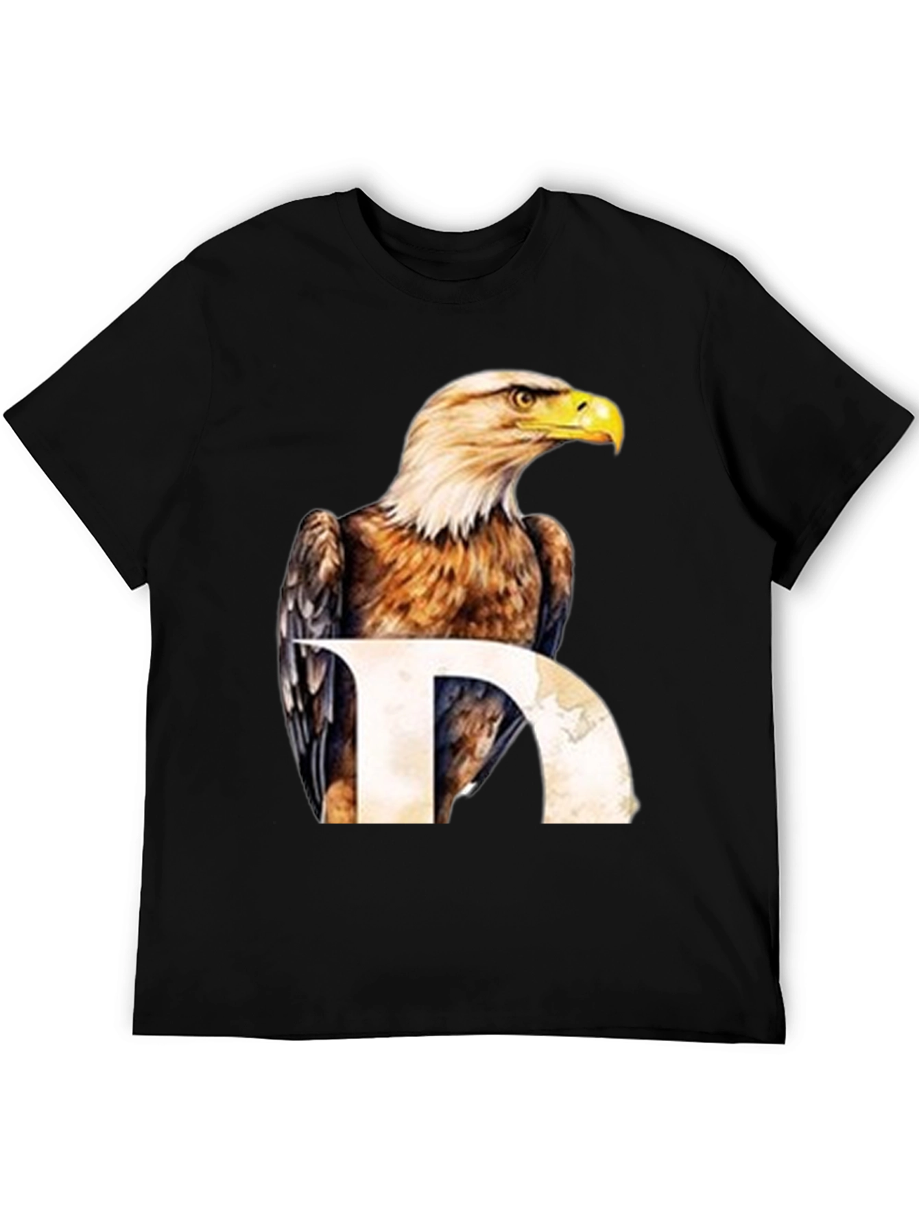 Eagle Graphic Print Black T-Shirt