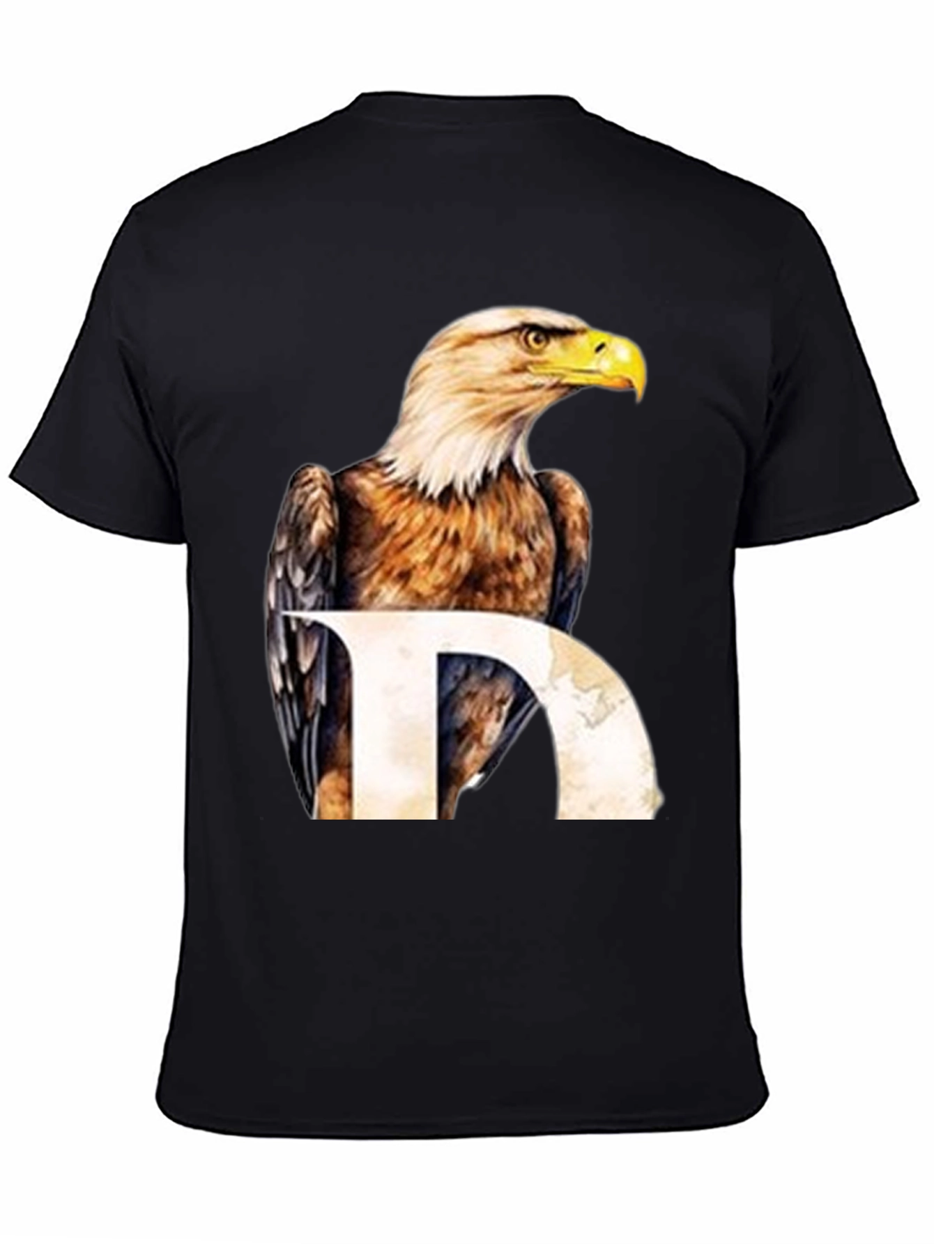 Eagle Graphic Print Black T-Shirt