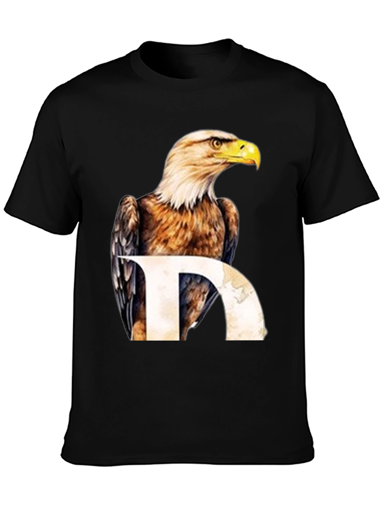 Eagle Graphic Print Black T-Shirt