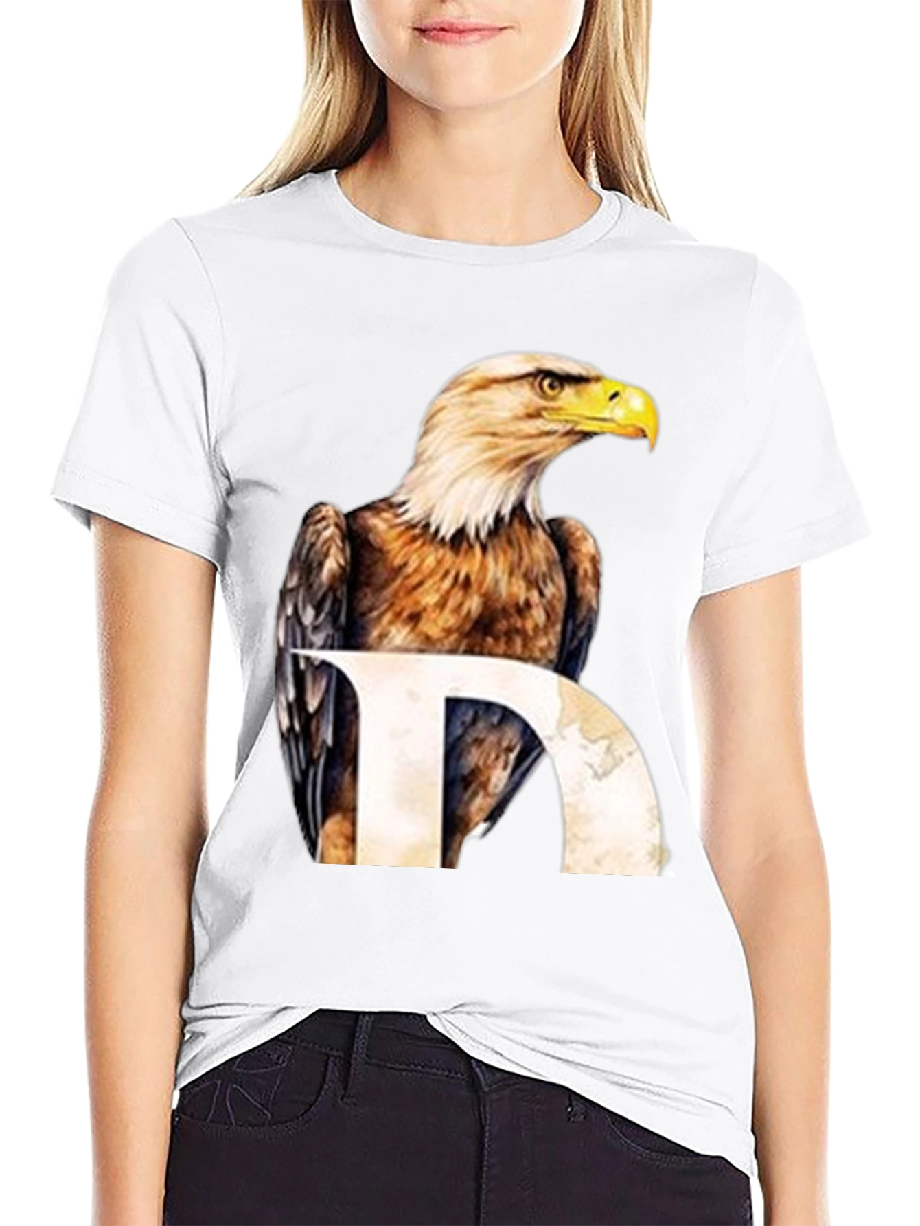 Eagle Graphic Print Black T-Shirt