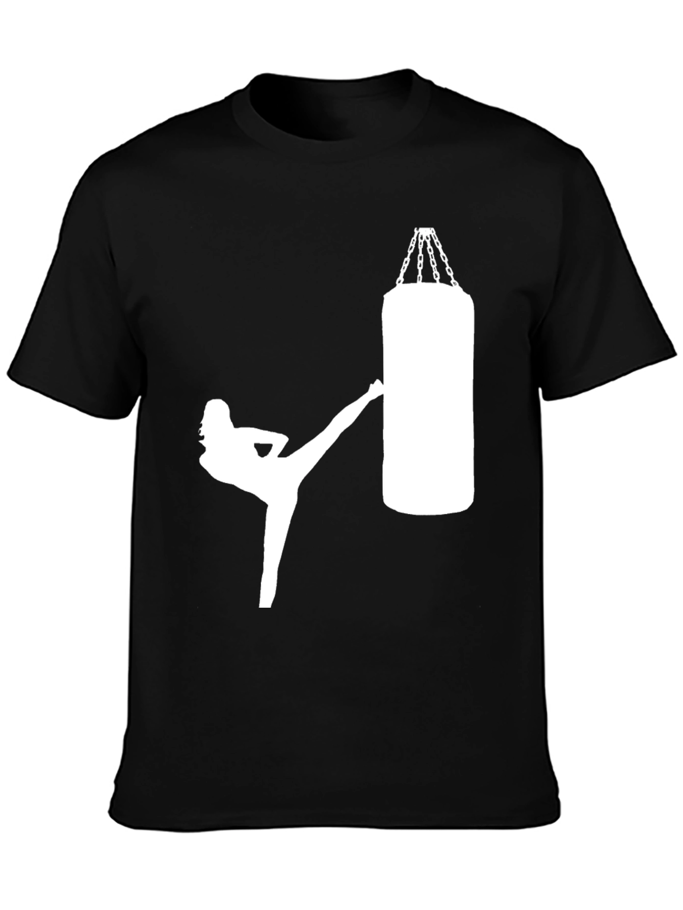 Kickboxing Girl Tee - Black Cotton Blend T-Shirt
