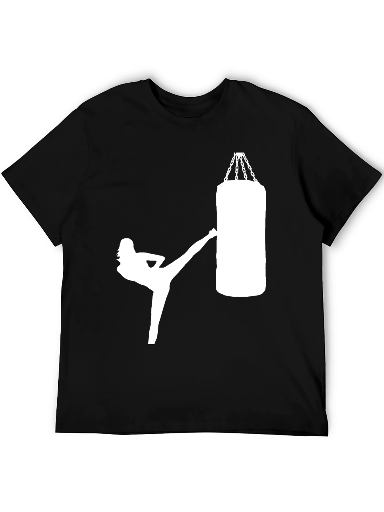 Kickboxing Girl Tee - Black Cotton Blend T-Shirt