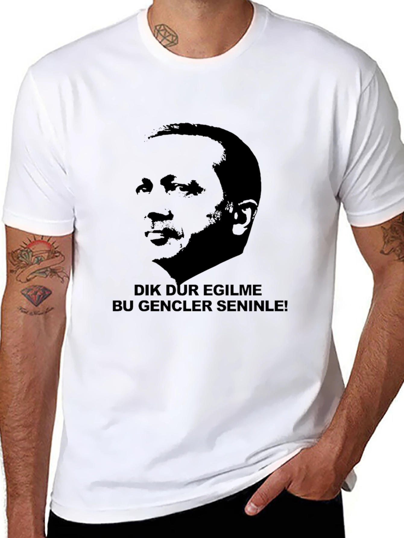 Dik Dur Egılme T-Shirt - Black Graphic Tee