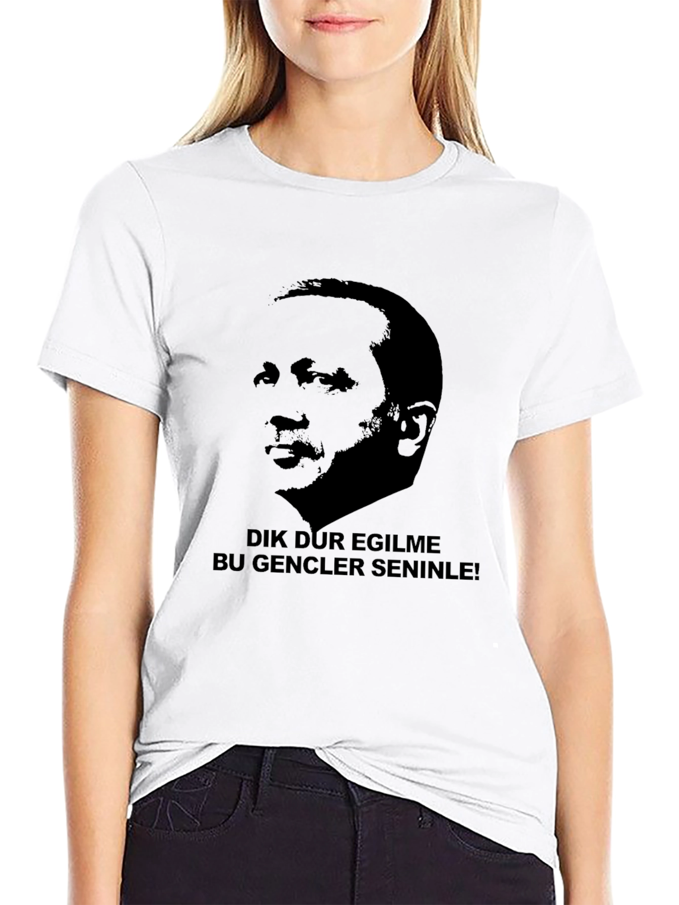 Dik Dur Egılme T-Shirt - Black Graphic Tee