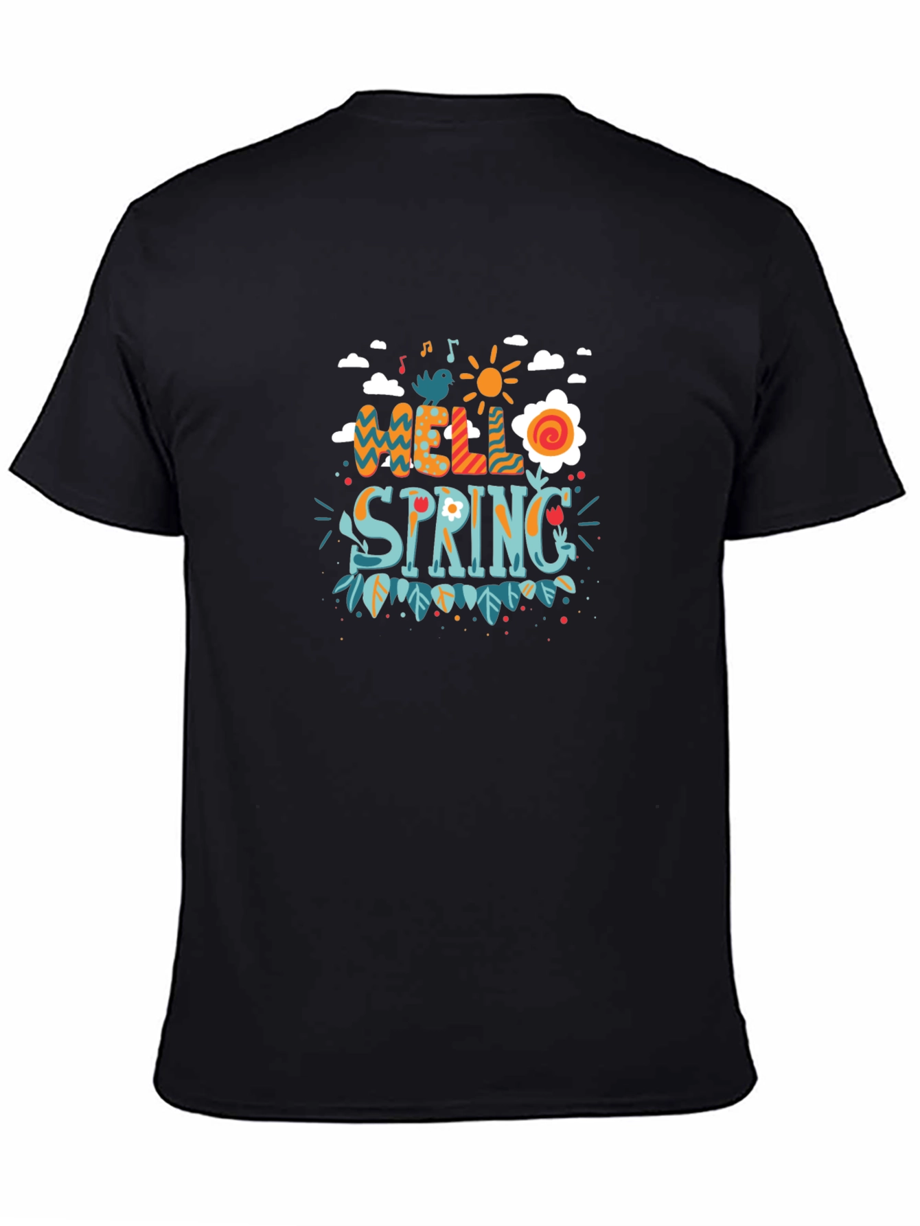 Hello Spring Graphic Tee - Black