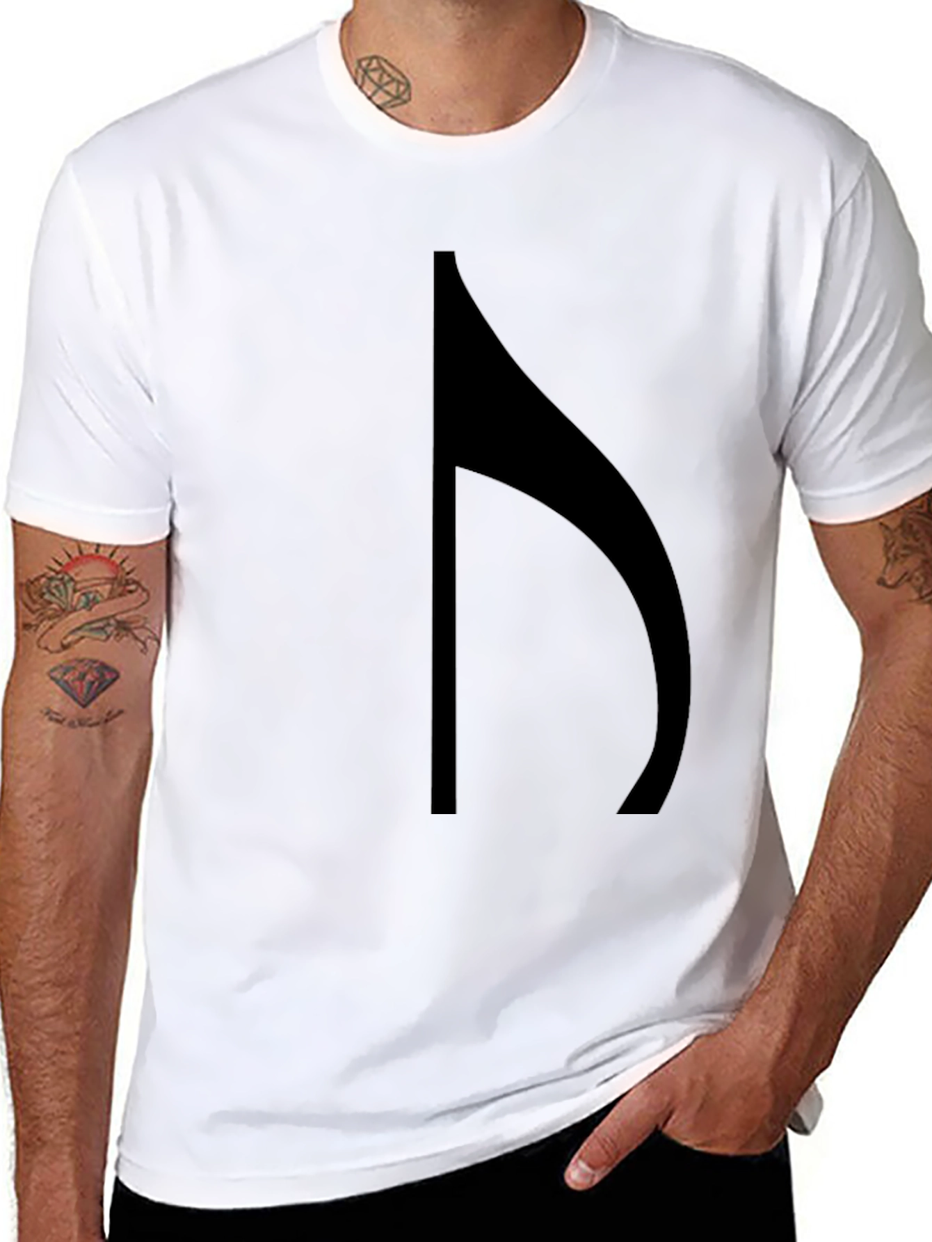 Modern Black Half Note Graphic Tee