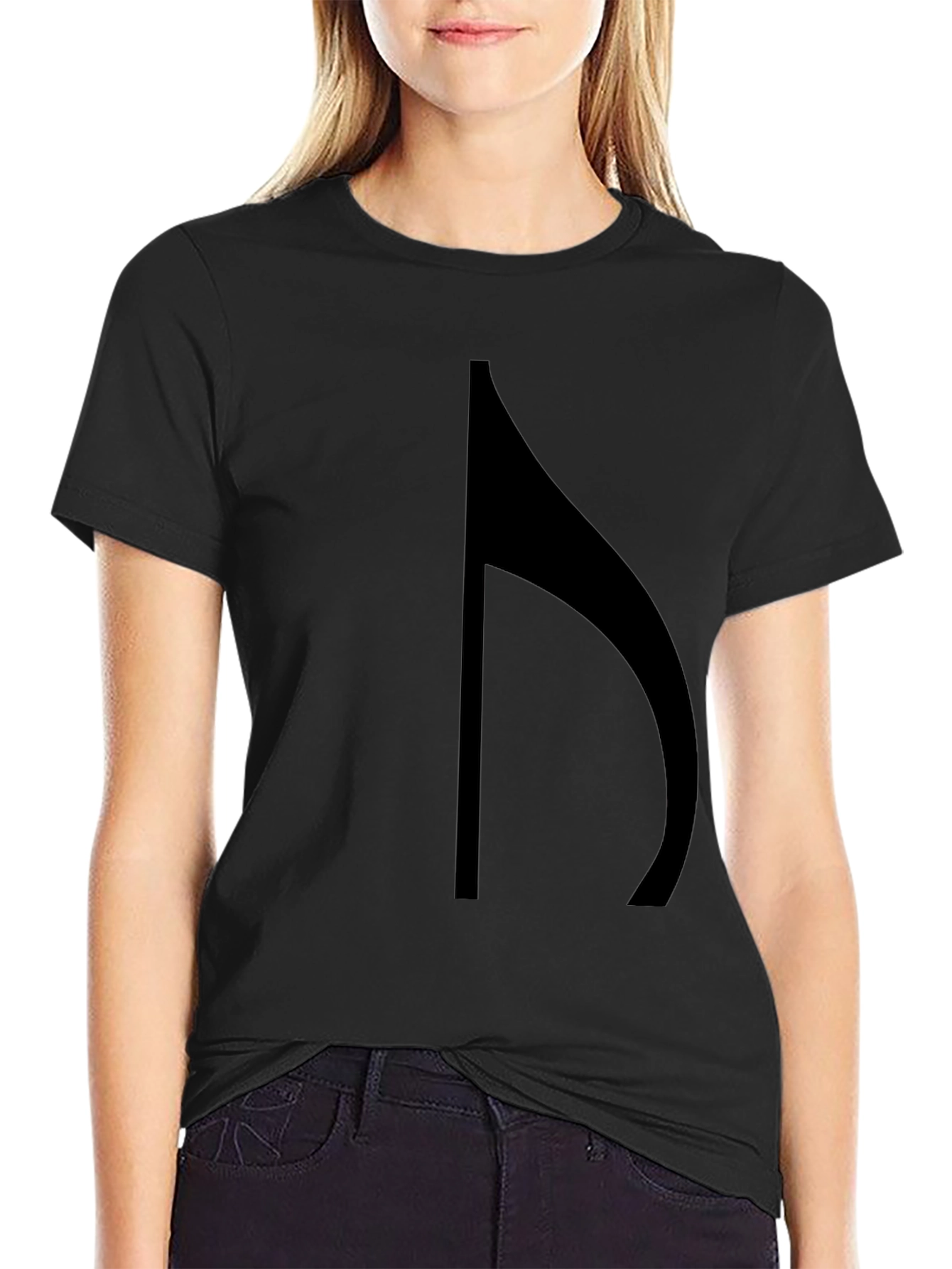 Modern Black Half Note Graphic Tee