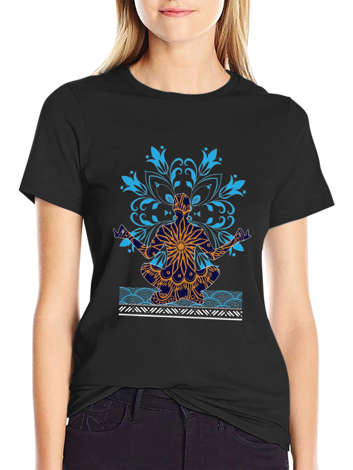 Yoga Mandala Graphic Tee - Meditative Style