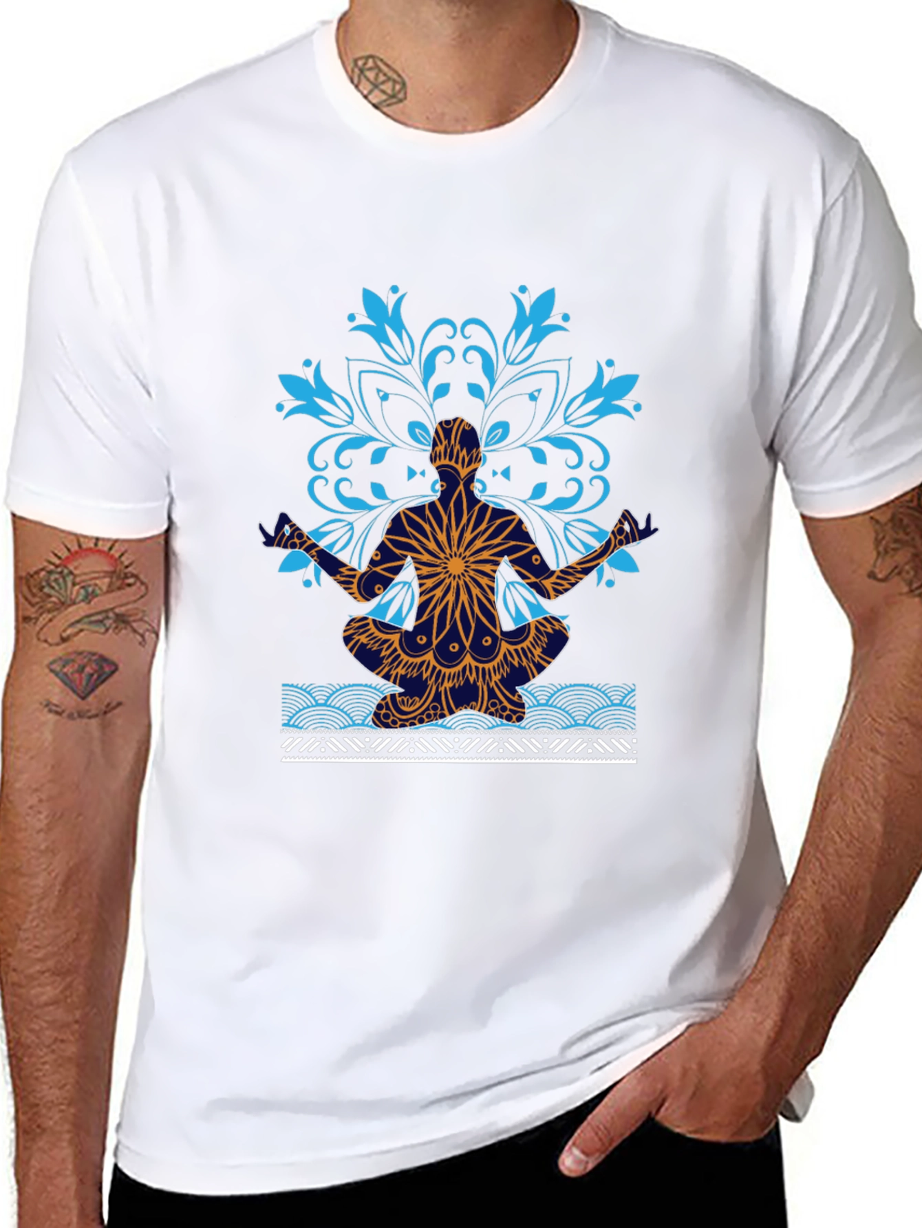 Yoga Mandala Graphic Tee - Meditative Style