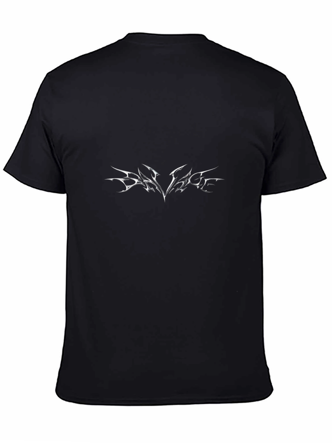 Edgy Black Tee with Abstract White Graphic Design