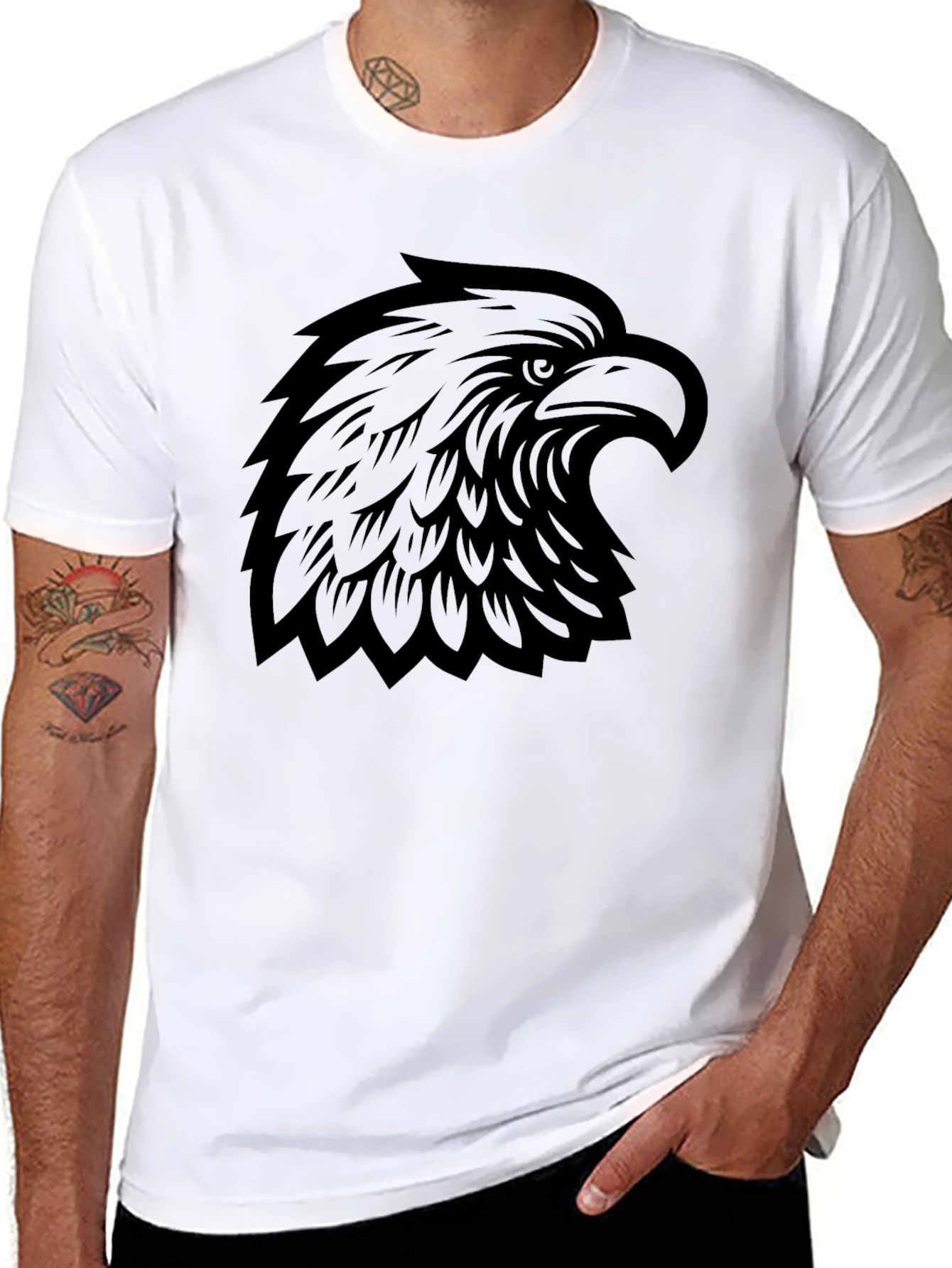 Black Eagle Graphic Tee - Mens Casual Top