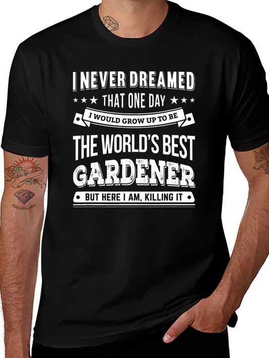 Worlds Best Gardener Black T-Shirt