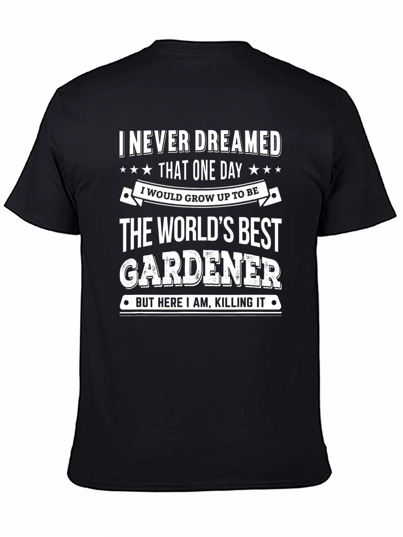 Worlds Best Gardener Black T-Shirt
