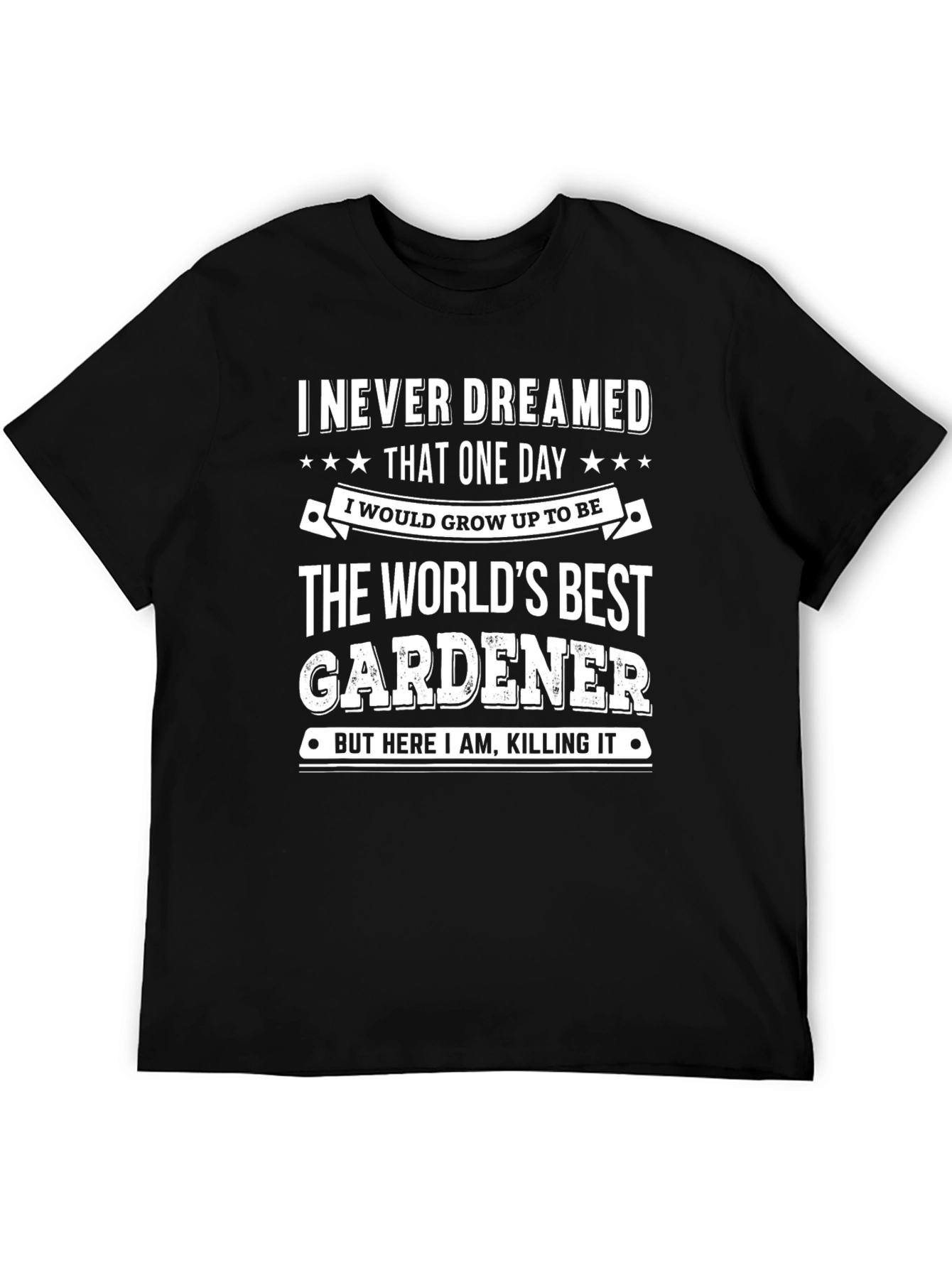 Worlds Best Gardener Black T-Shirt