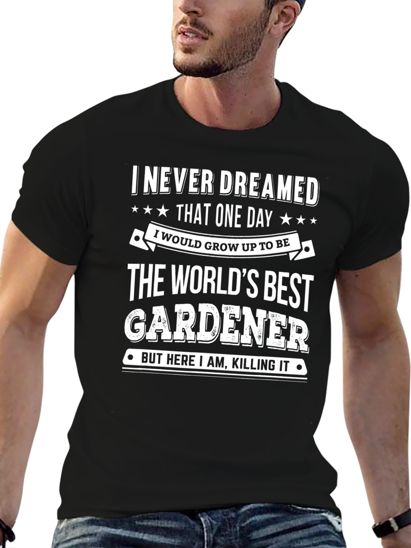 Worlds Best Gardener Black T-Shirt