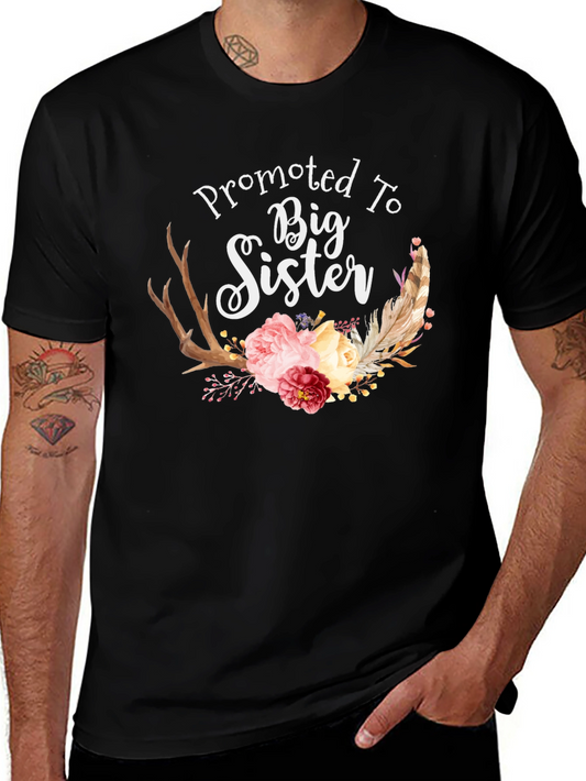 Promoted To Big Sister Floral T-Shirt