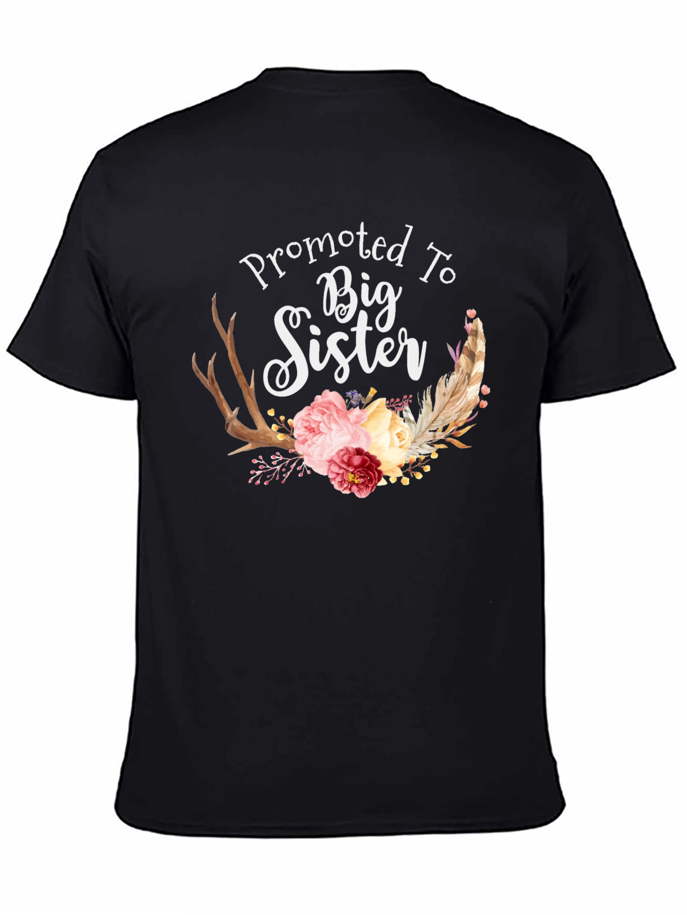 Promoted To Big Sister Floral T-Shirt