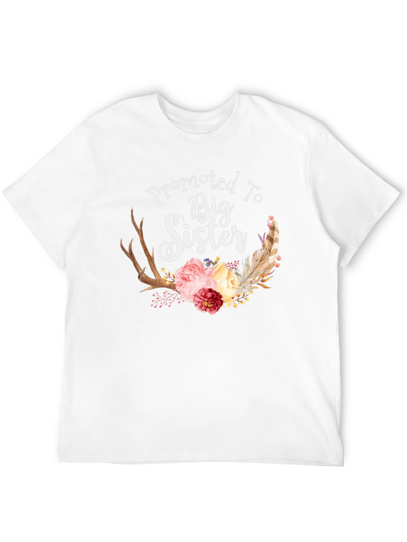 Promoted To Big Sister Floral T-Shirt