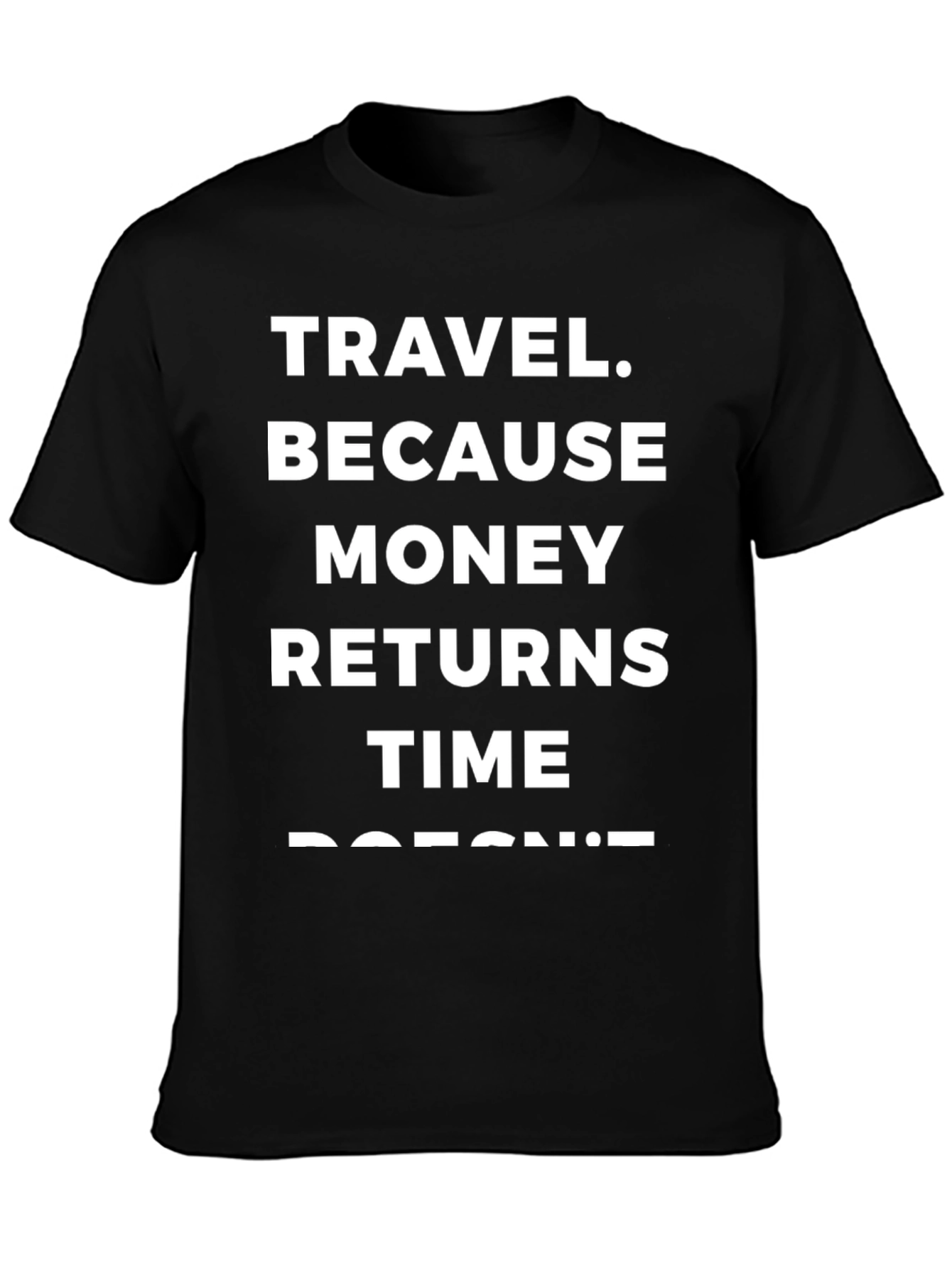 Travel Slogan Graphic Tee - Black