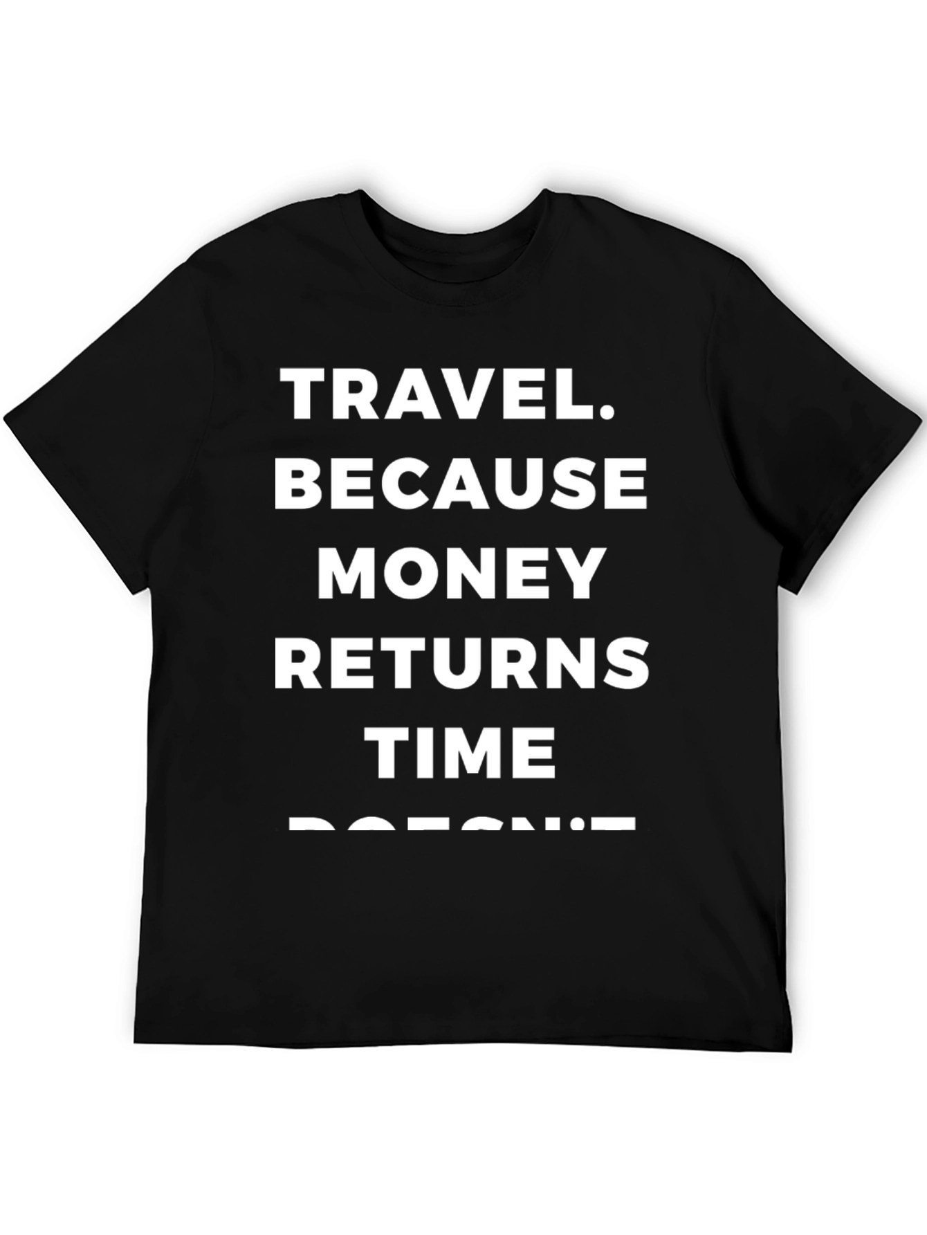 Travel Slogan Graphic Tee - Black