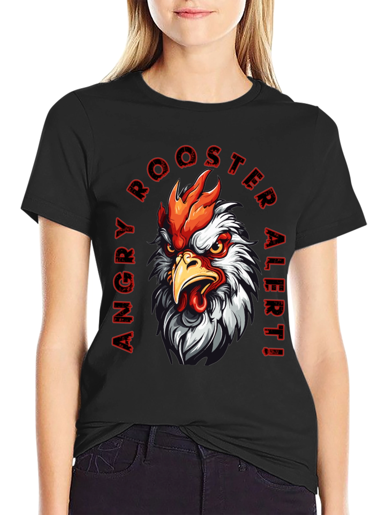 Angry Rooster Alert Graphic Tee