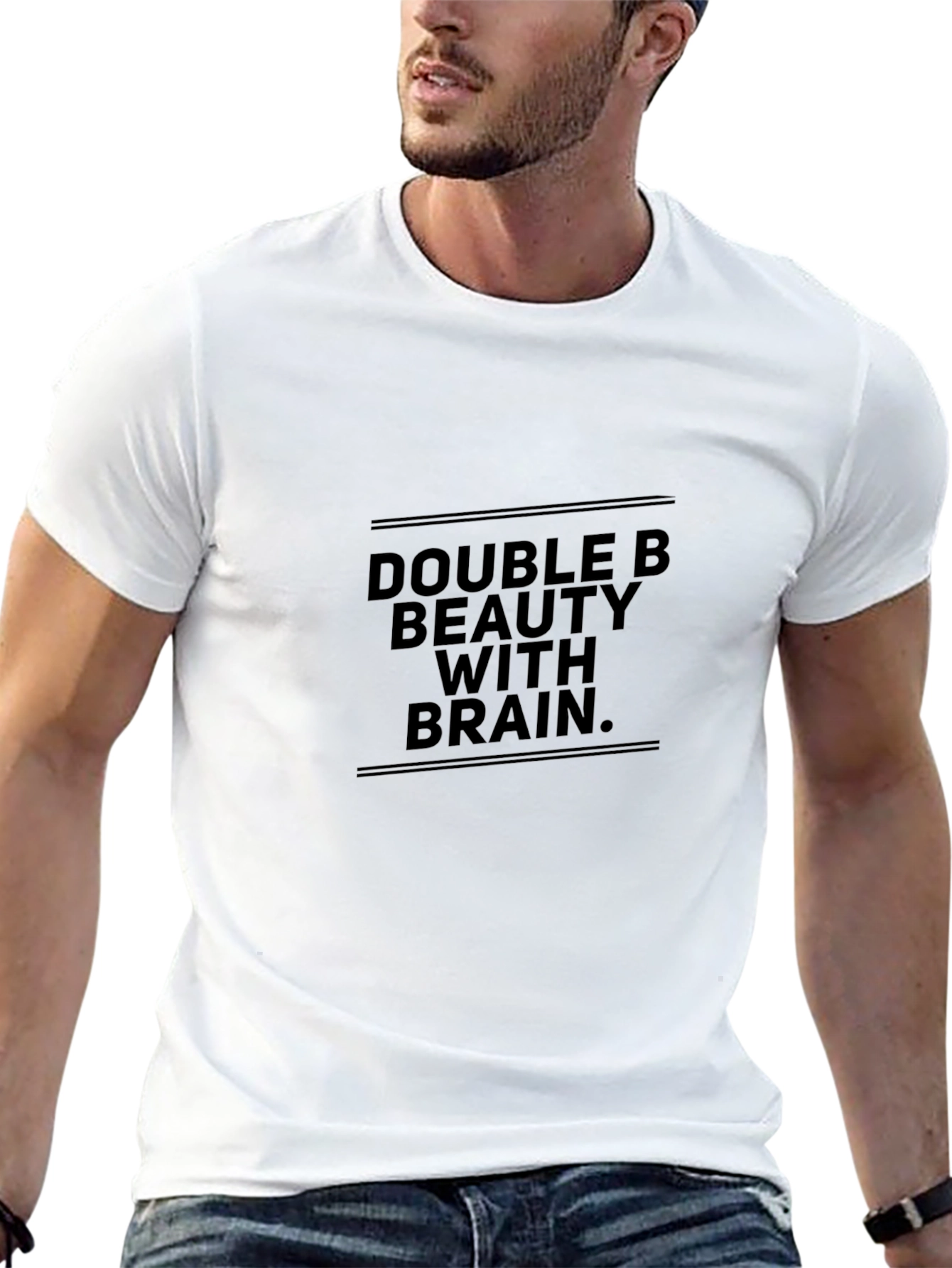 Double B Beauty With Brain Black T-Shirt