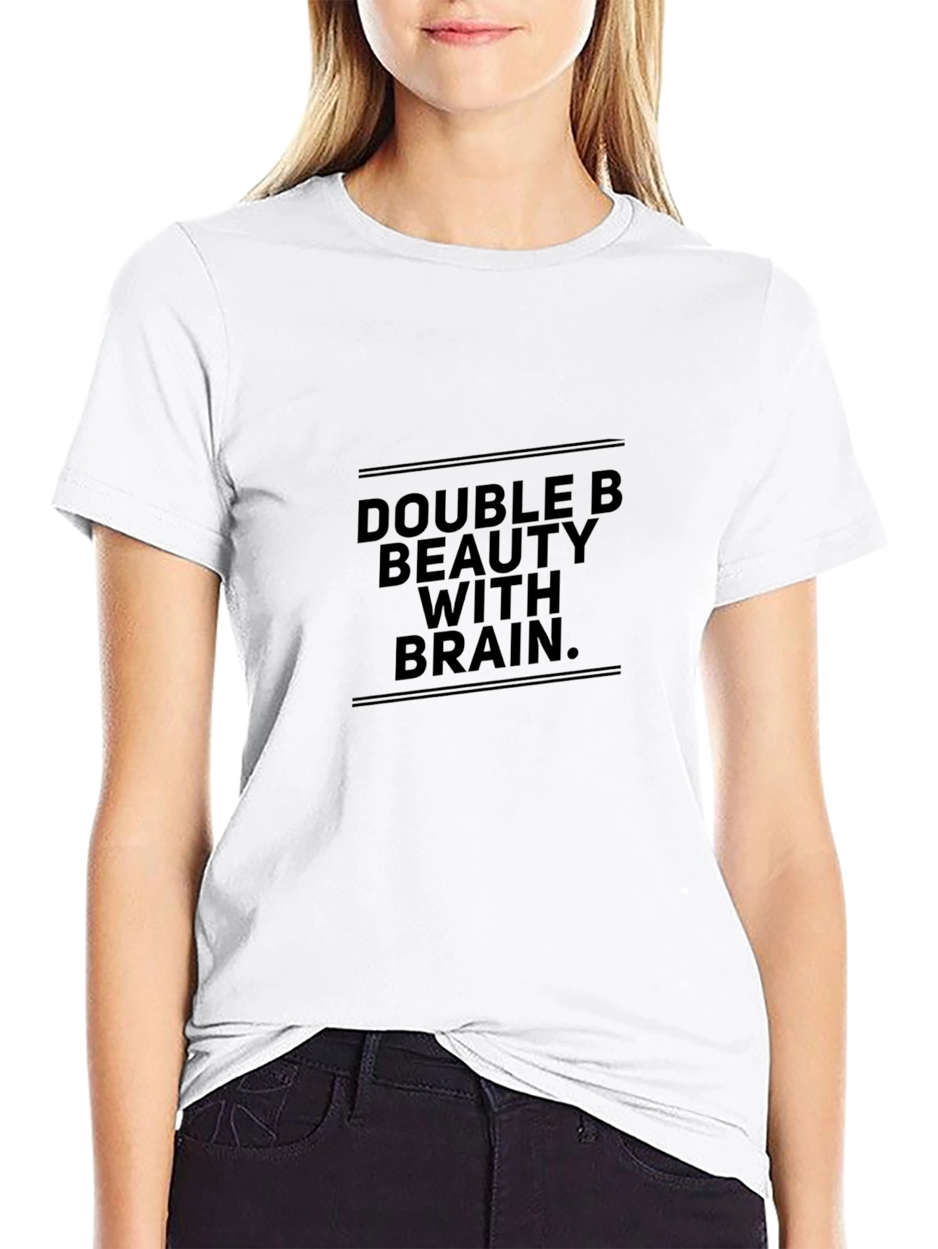 Double B Beauty With Brain Black T-Shirt